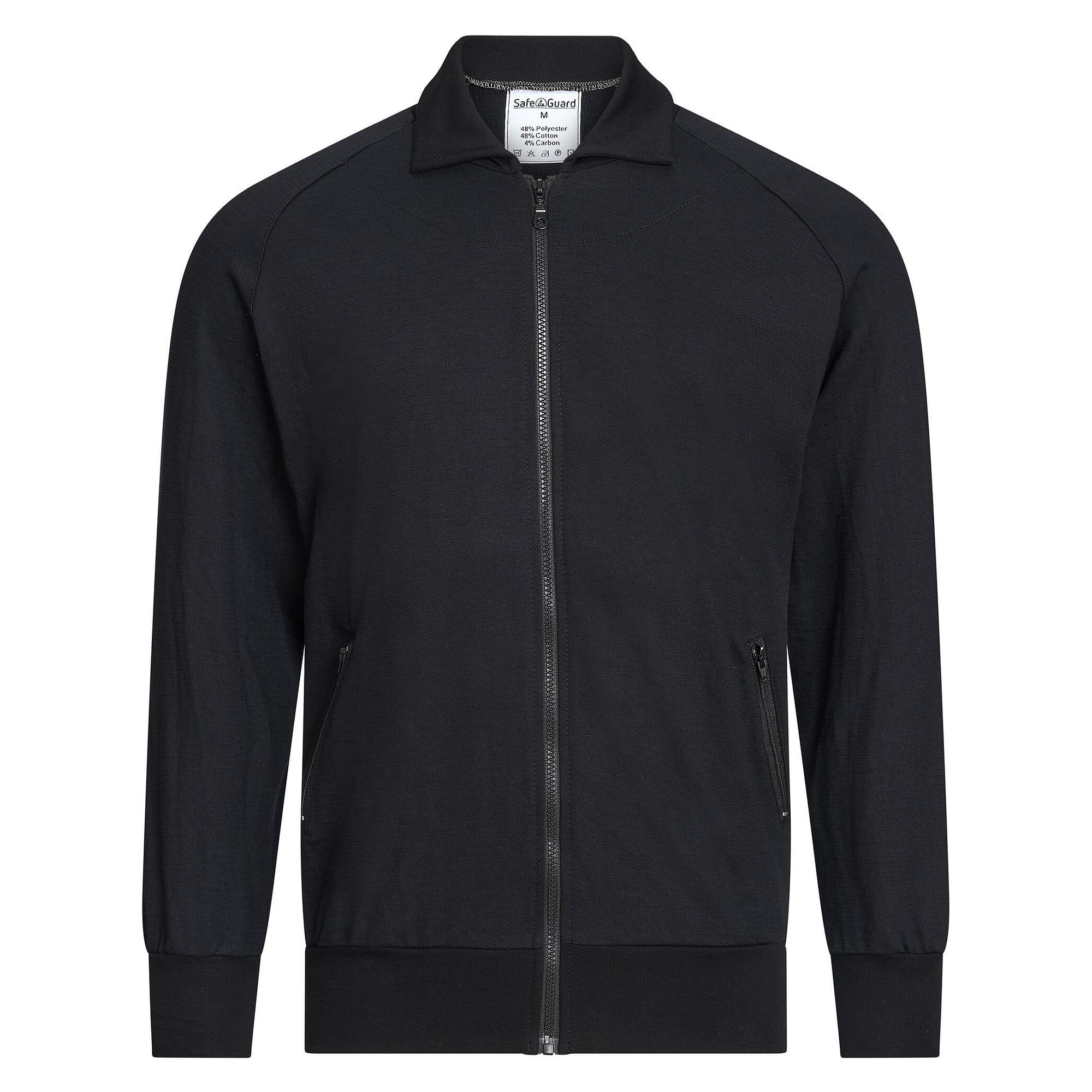 Veste sweat ESD zippée à poches latérales, 260 g/m², unisexe, noir, taille 3XL - Safeguard CAL-THSS-BK3XL-ZIPPERPOCKET