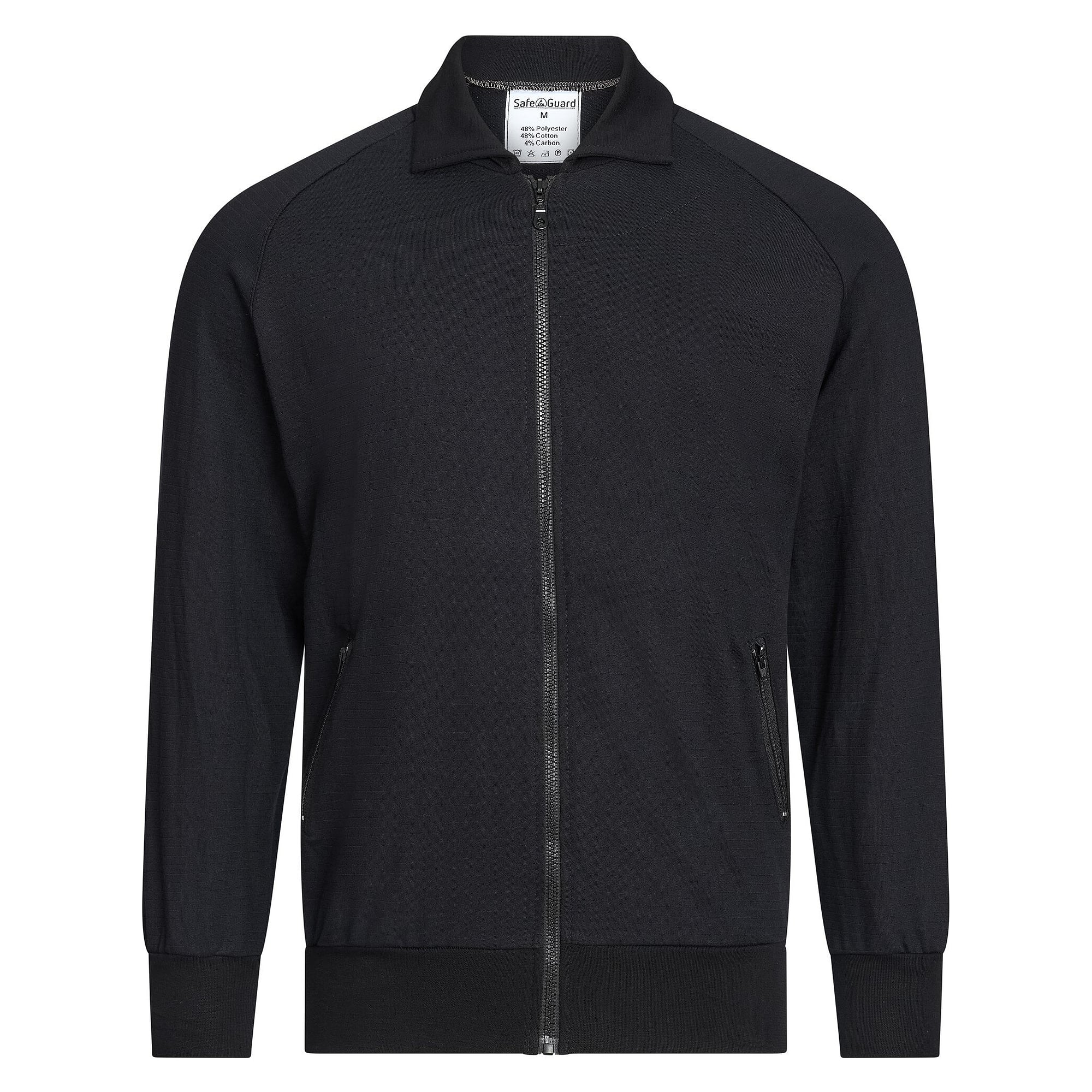 Veste sweat ESD zippée à poches latérales, 260 g/m², unisexe, noir, taille 4XL - Safeguard CAL-THSS-BK4XL-ZIPPERPOCKET