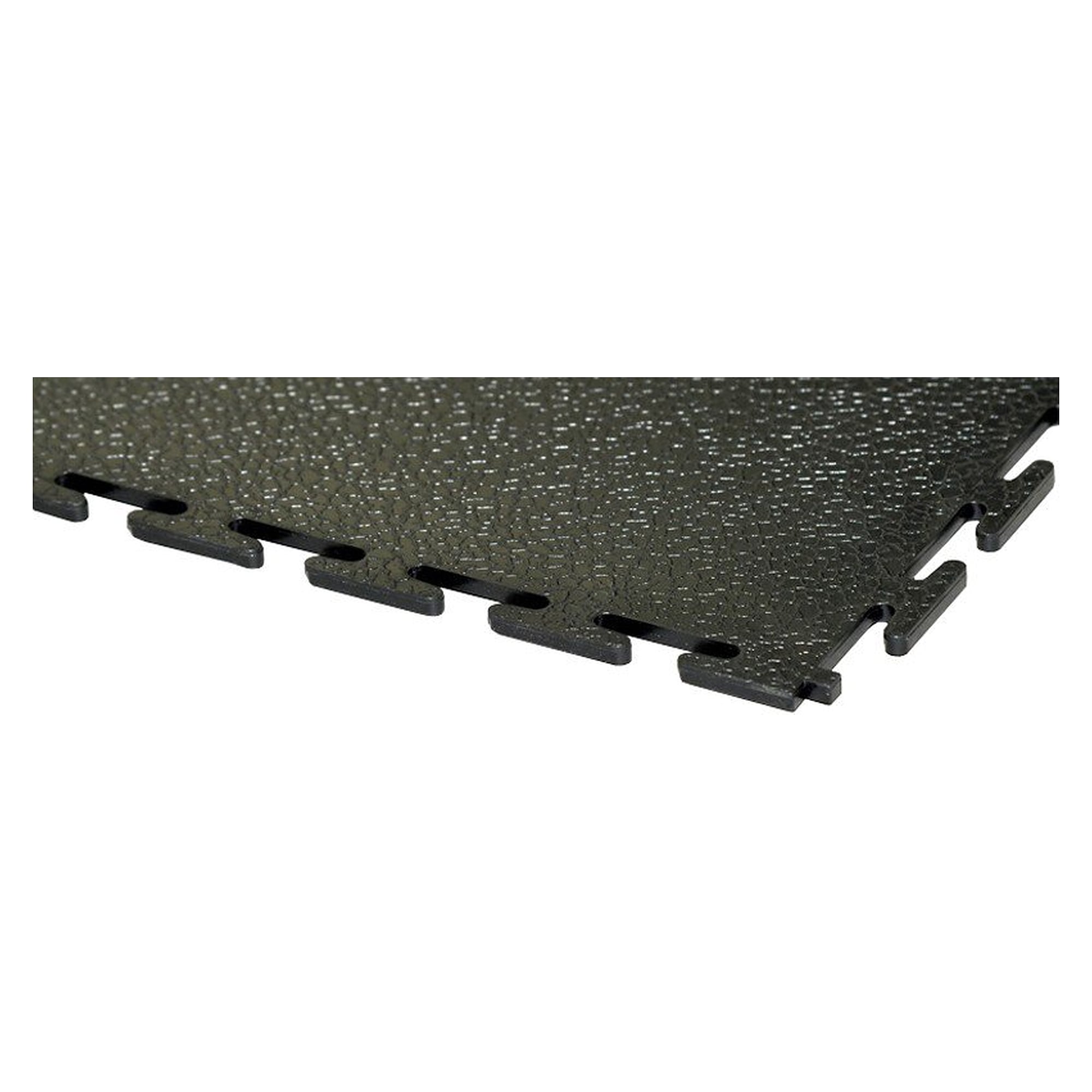 Dalle PVC emboîtable T-Joint, noire (RAL 9017), lisse, 500 x 500 x 10 mm, 4 pièces - Ecotile E500/10/101