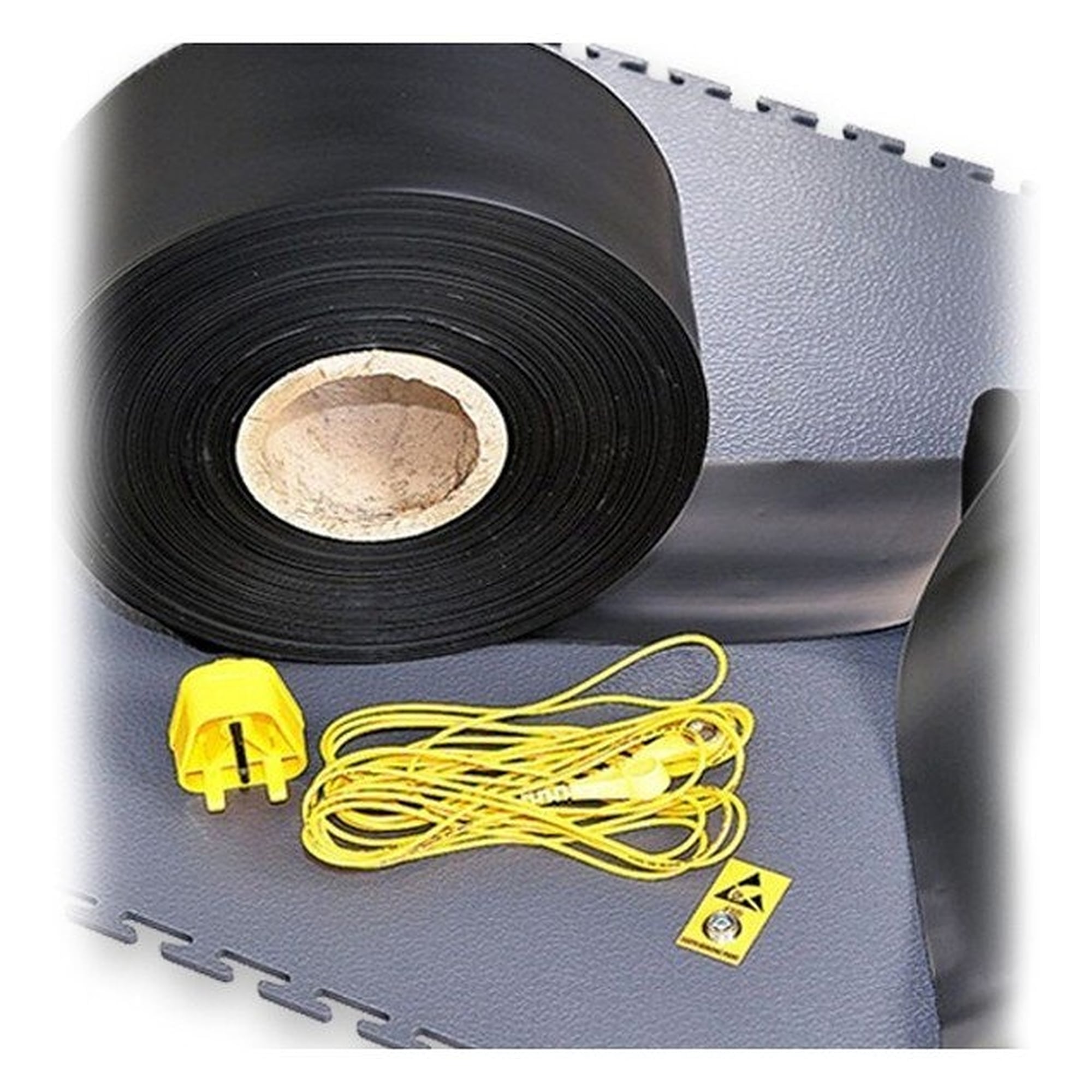 ESD-Erdungsband für ESD-Bodenfliesen, 100 x 0,08 mm, schwarz, Rolle 25 m - Safeguard SG-EB-SCH-25000X100X0,08