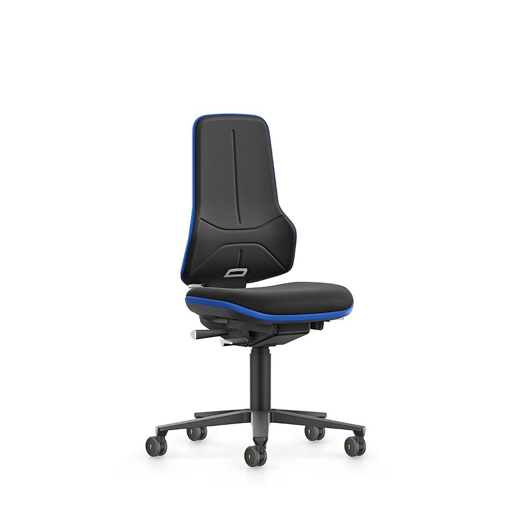 Siège de travail ESD charges lourdes Neon XXL, tissu Duotec, bande flexible bleue - Bimos 9575E-9801-3277