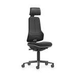 ESD-Schwerlast-Arbeitsdrehstuhl Neon XXL mit Kopfstütze, Stoff Duotec, Flexband grau - Bimos 9576E-9801-3278