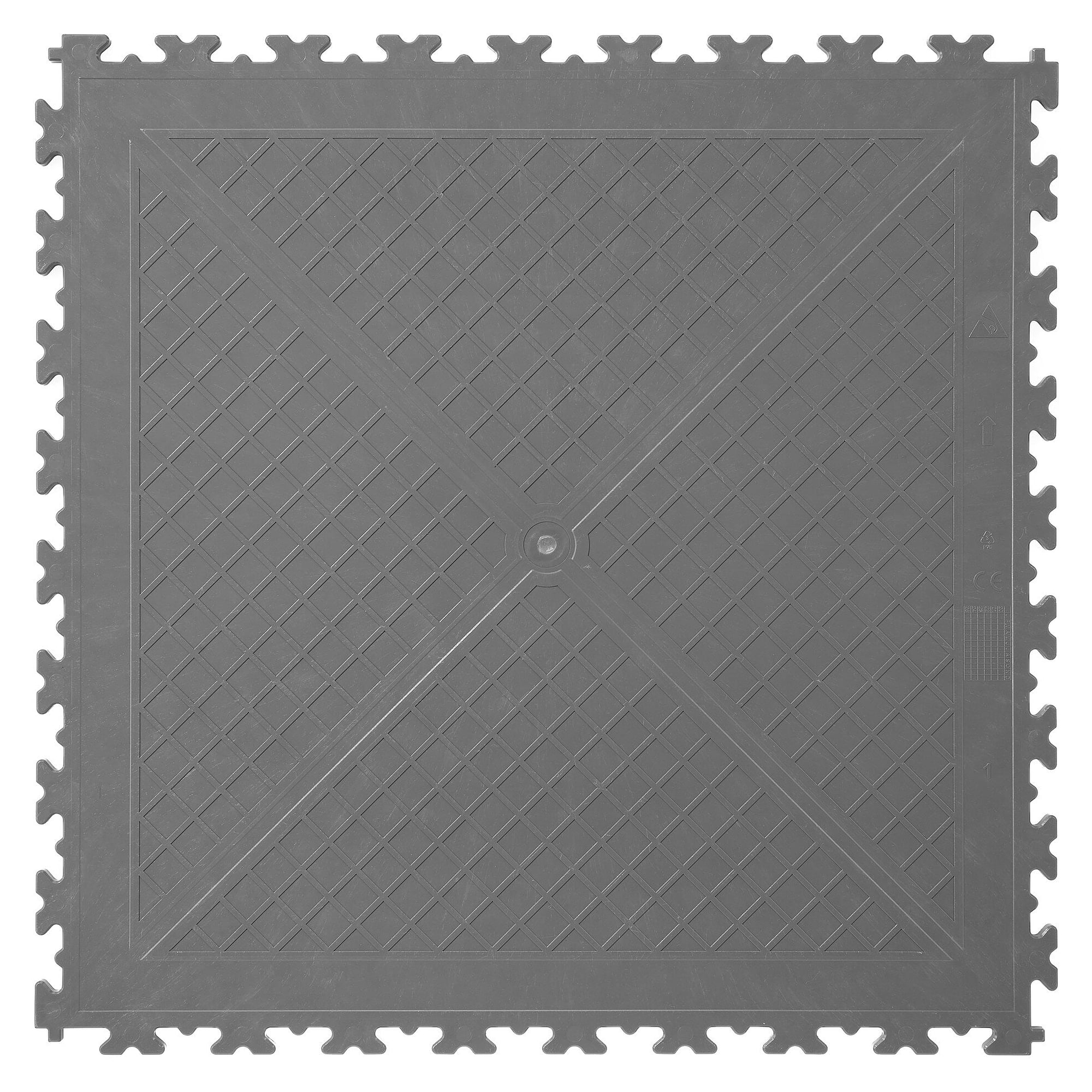 Dalle de sol ESD X-LOG, conductrice, PVC, lisse, 497x497x10 mm, lot de 4 - Ecotile