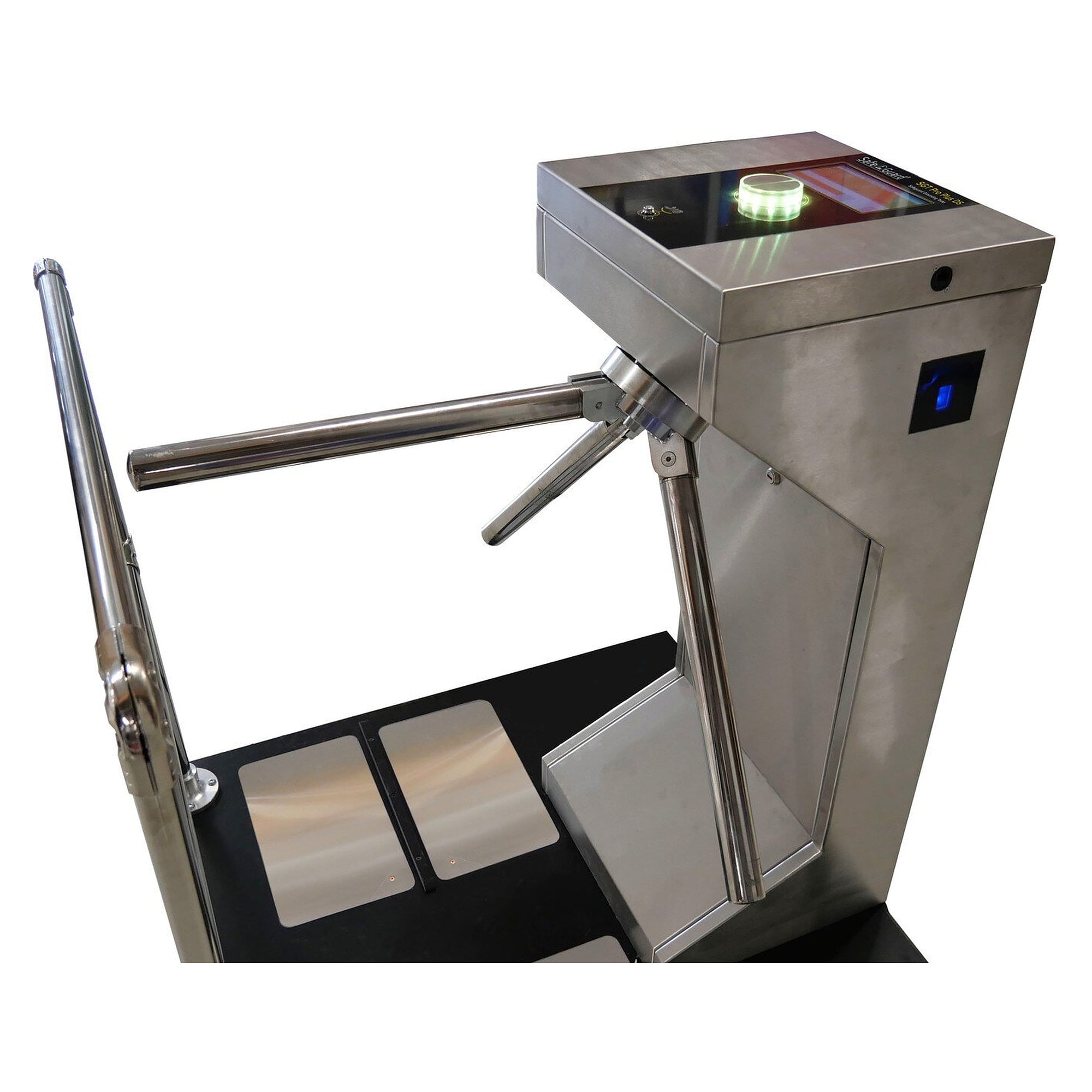 EPA-Zutrittskontrolle mit Drehsperre links, integrierter ESD-Tester SGT ProPlus und RFID - Safeguard SGT ProPlus DS lefty turn