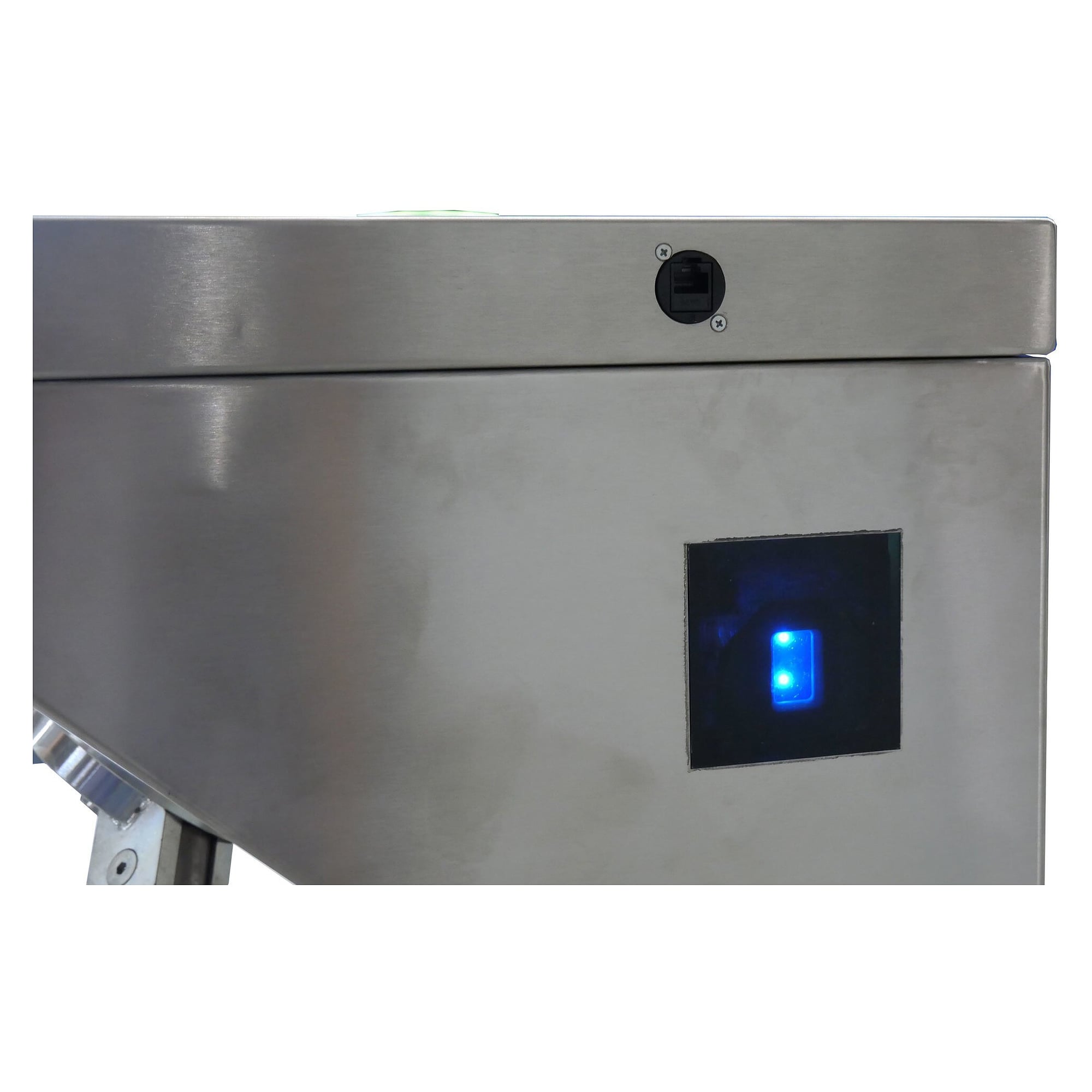 EPA-Zutrittskontrolle mit Drehsperre links, integrierter ESD-Tester SGT ProPlus und RFID - Safeguard SGT ProPlus DS lefty turn