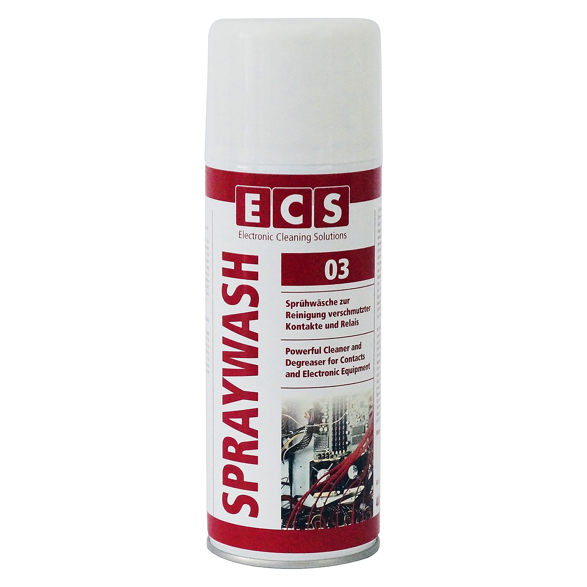 Kontaktreiniger Spraywash für Kontakte und Bauteile, verdunstet rückstandsfrei, Spray 400 ml - ECS 703.400.000
