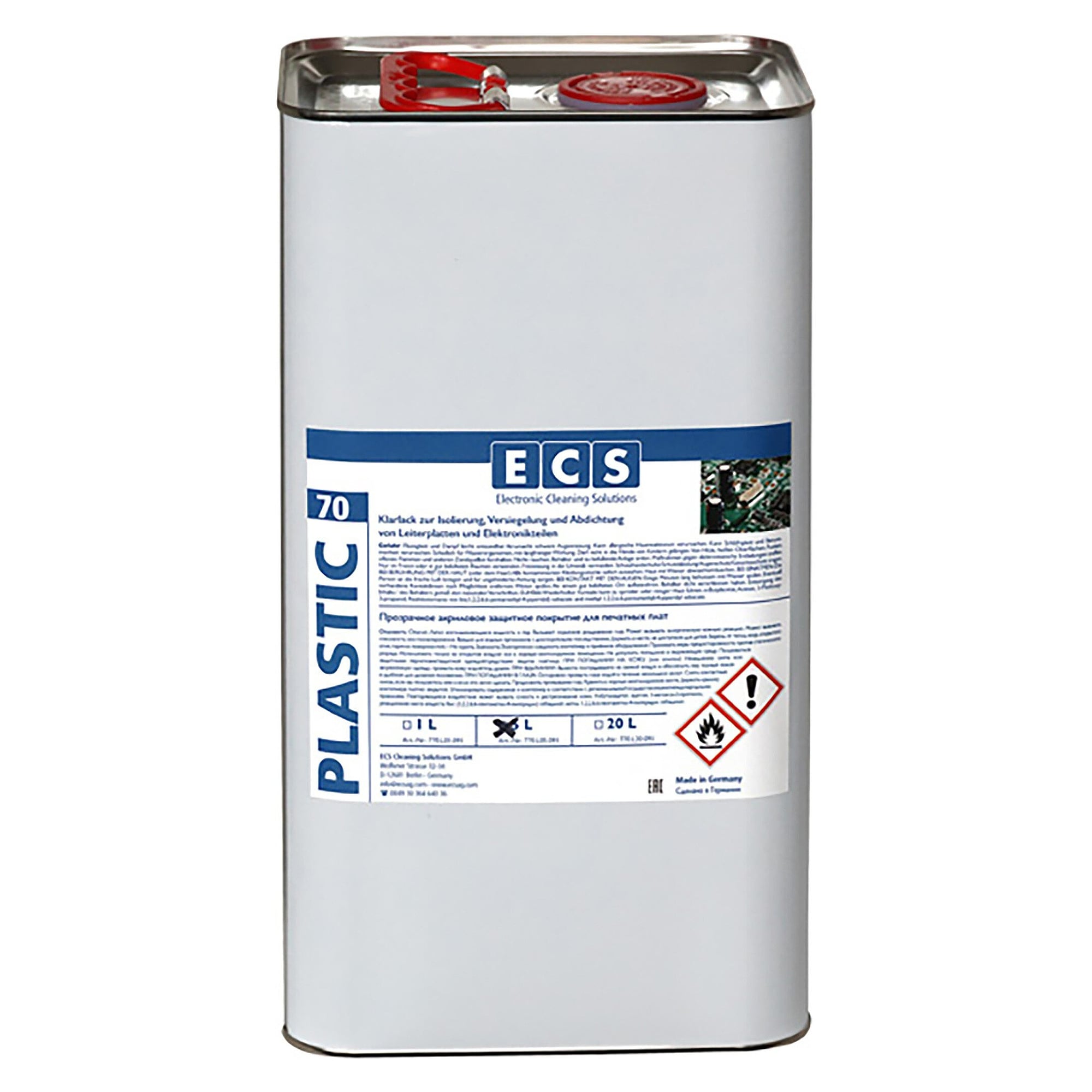 Plastic Acryl-Klarlack zum Isolieren und Schützen von Leiterplatten, 5 Liter - ECS 770.L05.000