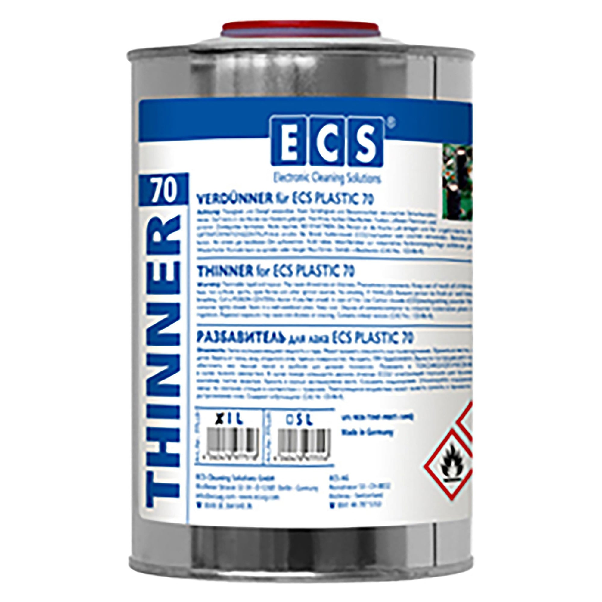 Thinner for ECS Plastic Clear Coat, 1 Litre, for Spray and Dip Application - ECS 775.L01.000