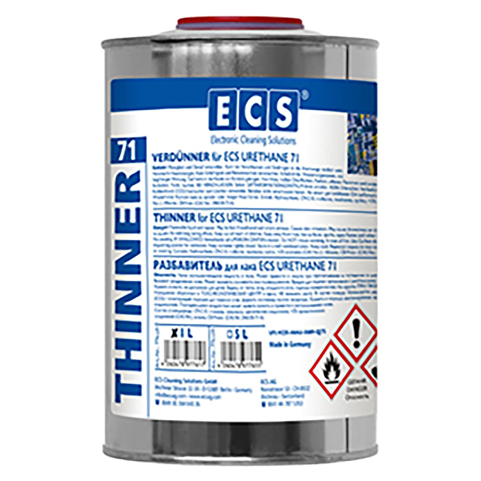 Thinner for Urethane conformal coating, 1 litre can, for spray and dip application - ECS 776.L01.000