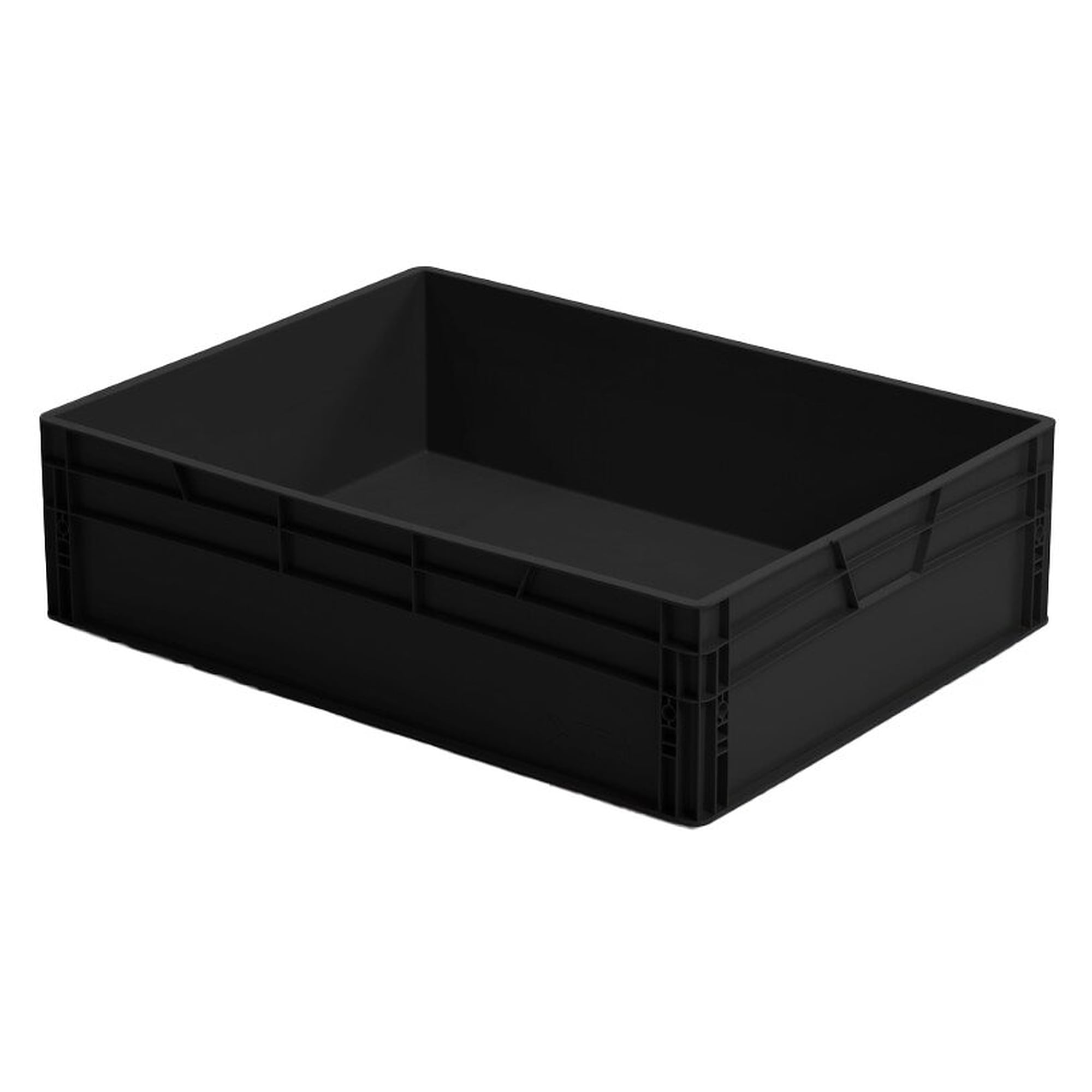 ESD Euro container 800 x 600 x 220 mm, black, dissipative, 89 litres - A1-ESD 965815