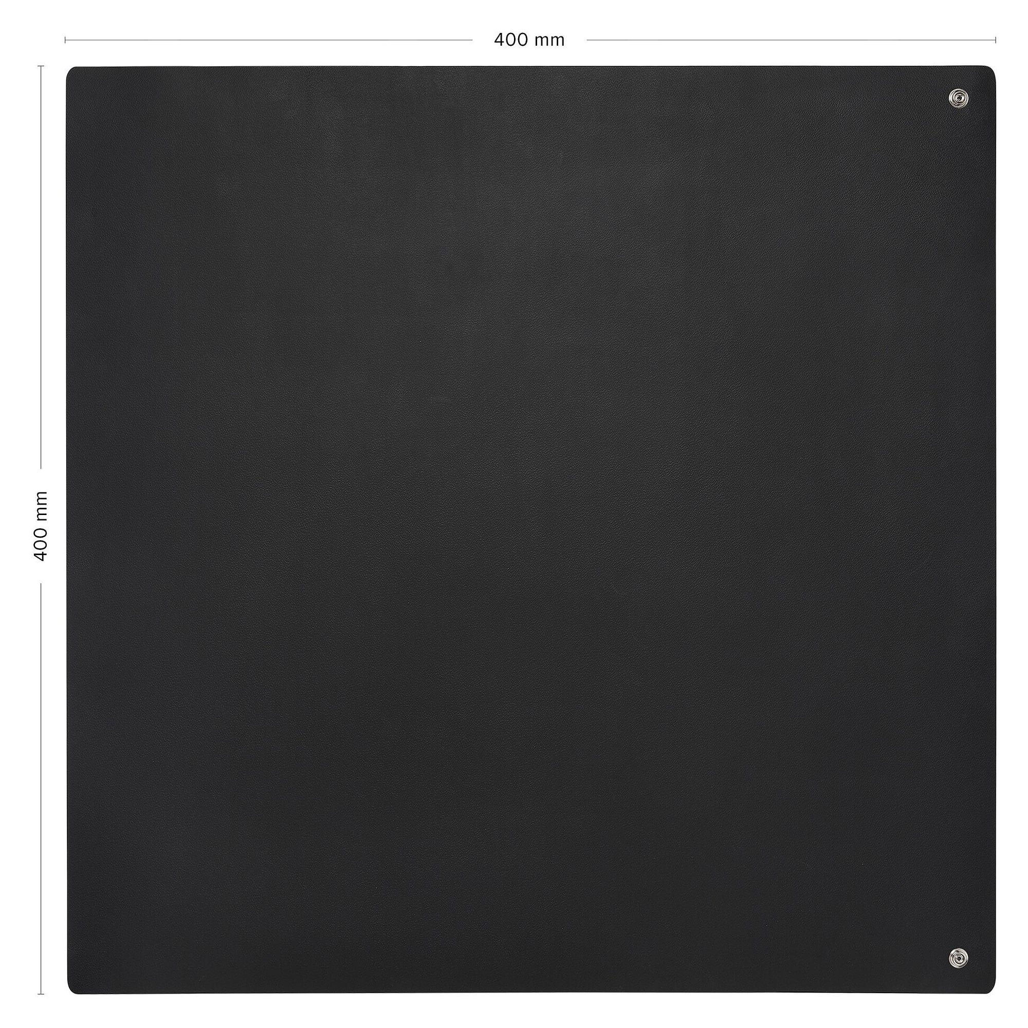 ESD Table Mat Premium Black 400 x 400 x 2 mm, Two-Layer, 2x 10 mm Press Stud - Safeguard SG-TM-SW-GL-2DK-400X400X2