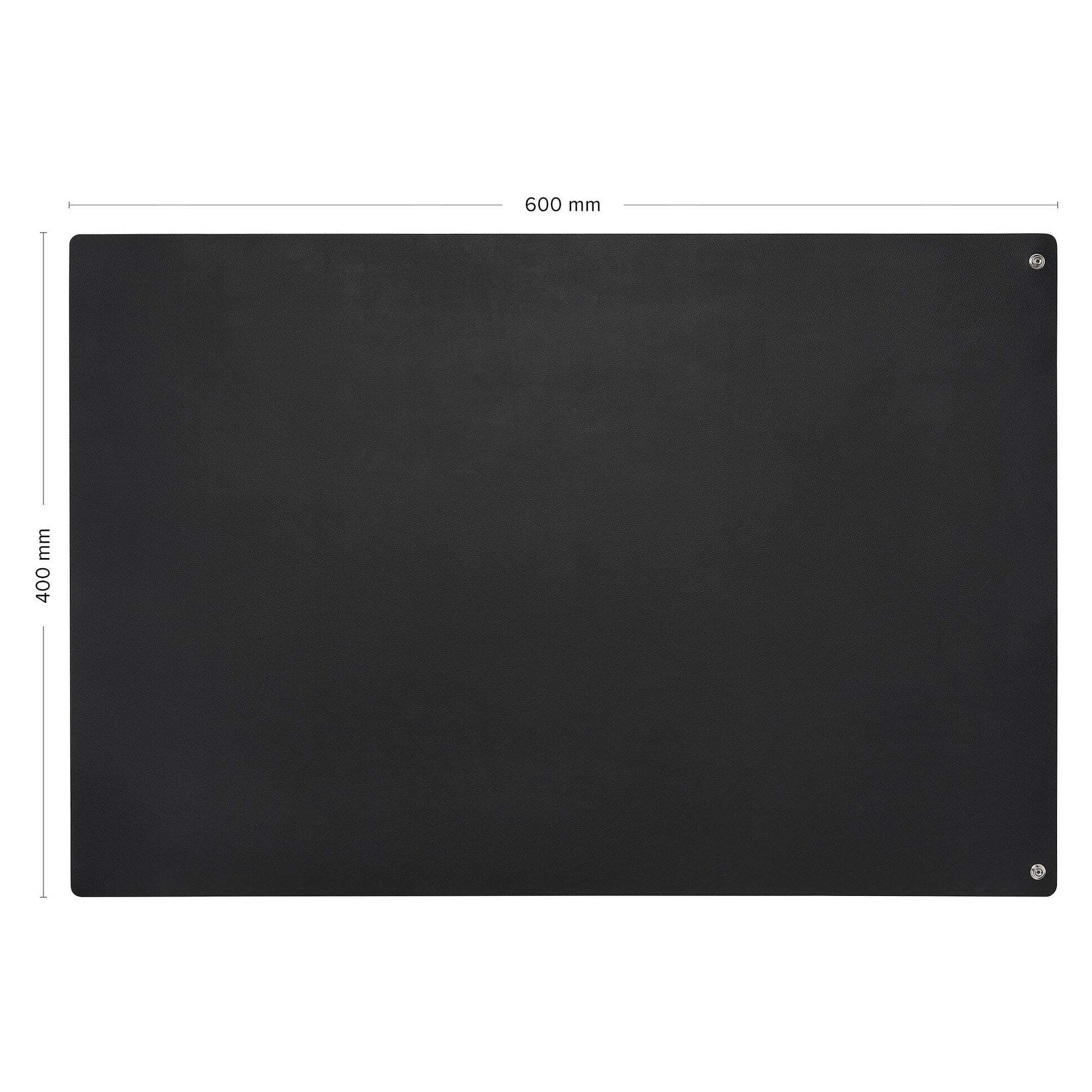 ESD Table Mat Premium Black 600 x 400 x 2 mm, Two-Layer, 2x 10 mm Press Stud - Safeguard SG-TM-SW-GL-2DK-400X600X2