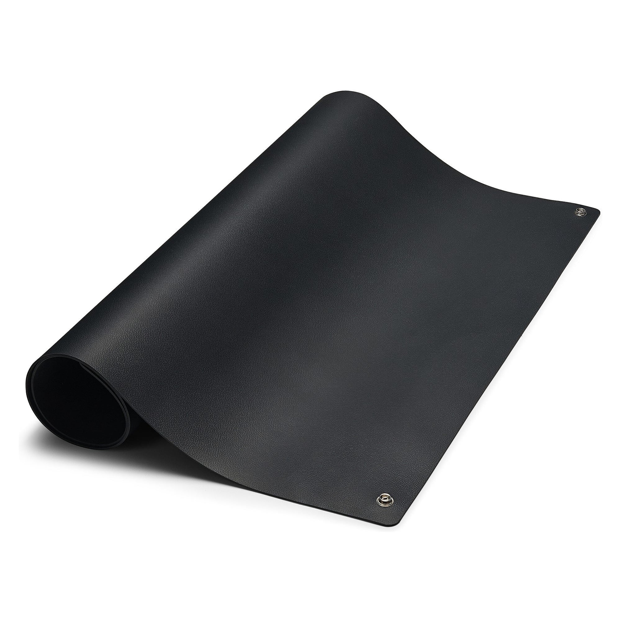 ESD Table Mat Premium Black 600 x 600 x 2 mm, Two-Layer, 2x 10 mm Press Stud - Safeguard SG-TM-SW-GL-2DK-600X600X2