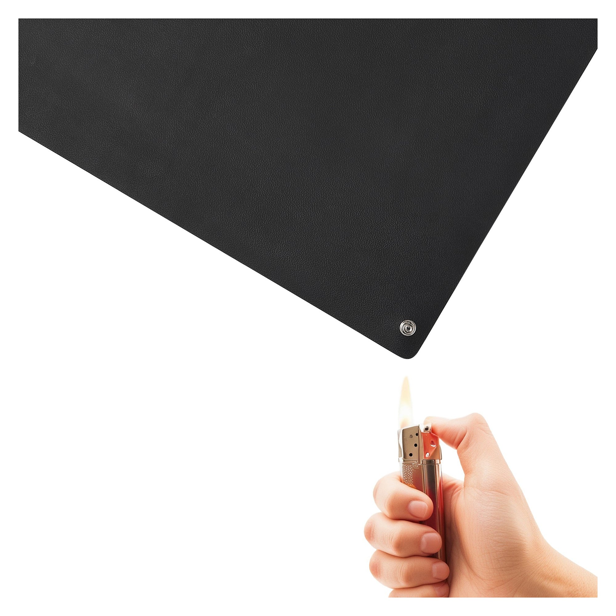 Tapis de table ESD Premium noir 1200 x 600 x 2 mm, bicouche, 2 boutons-pression 10 mm - Safeguard SG-TM-SW-GL-2DK-600X1200X2