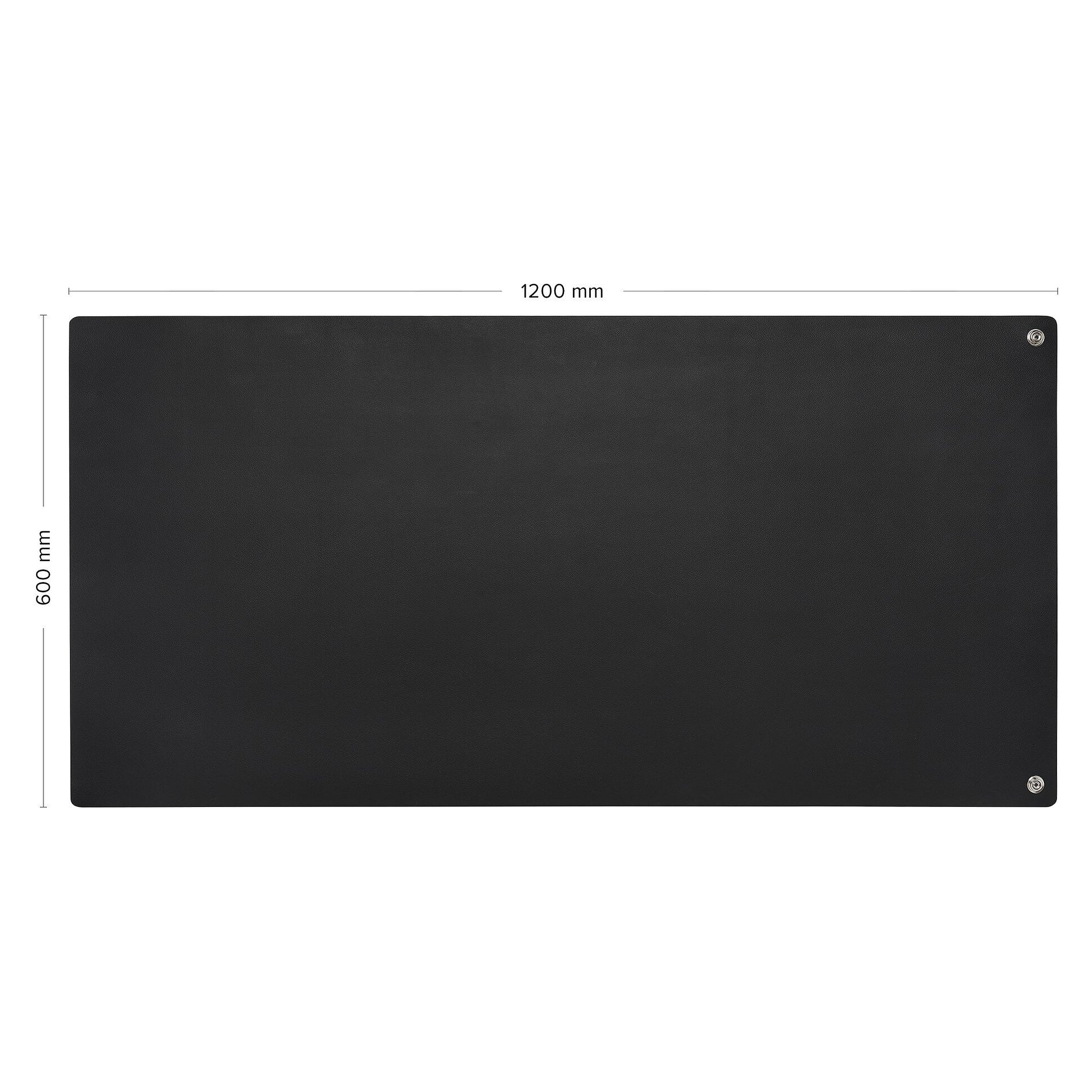 Tapis de table ESD Premium noir 1200 x 600 x 2 mm, bicouche, 2 boutons-pression 10 mm - Safeguard SG-TM-SW-GL-2DK-600X1200X2