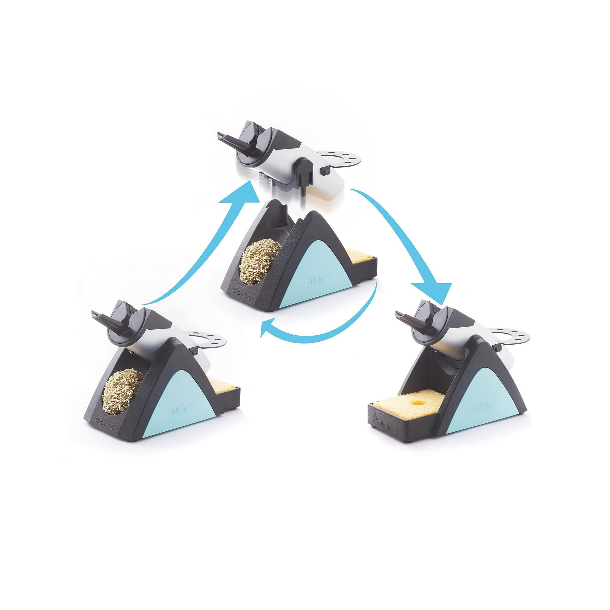 2-in-1 Sicherheitsablage mit Messingwolle und Reinigungsschwamm für Lötpinzette WXMT - Weller T0051517899