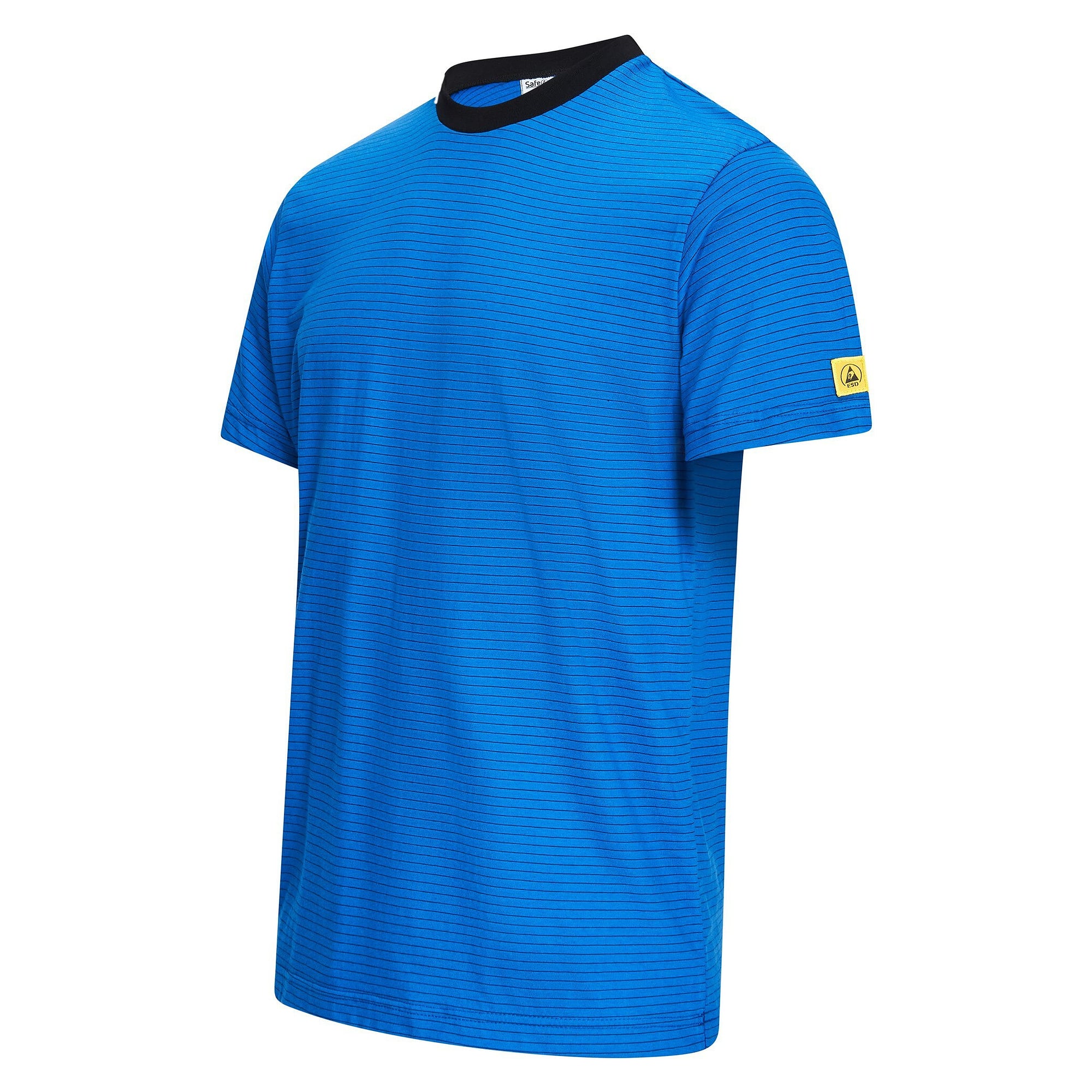 T-shirt ESD col rond noir, 150 g/m², coton/carbone, bleu royal, taille 7XL - Safeguard TKO-TS15-RB7XL-STANDARD