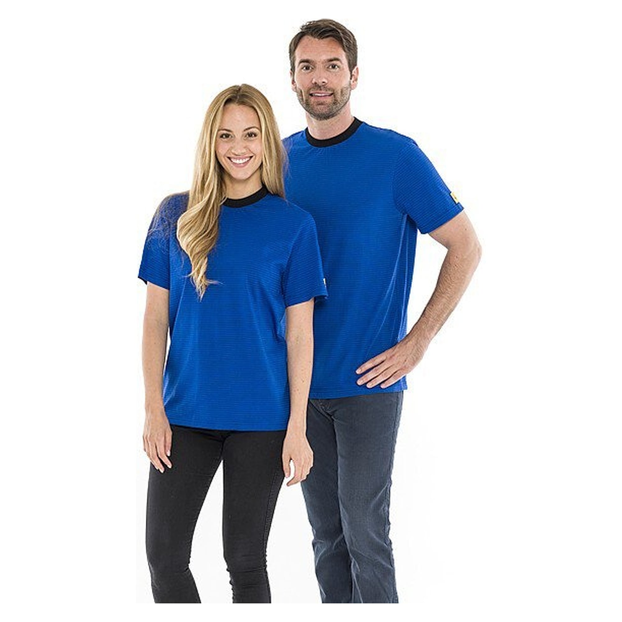 T-shirt ESD col rond noir, 150 g/m², coton/carbone, bleu royal, taille 7XL - Safeguard TKO-TS15-RB7XL-STANDARD