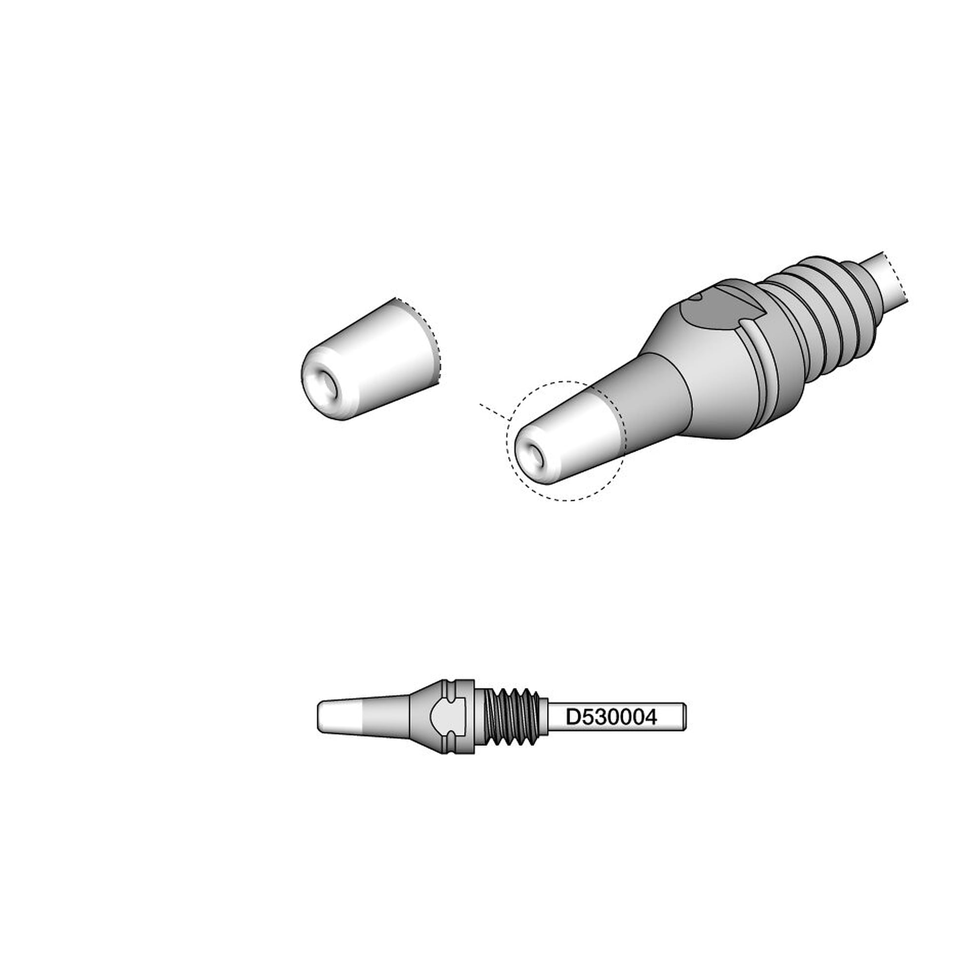 Panne à dessouder THT Ø int. 1,3 mm Ø ext. 3,2 mm pour fer DT530 - JBC D530004