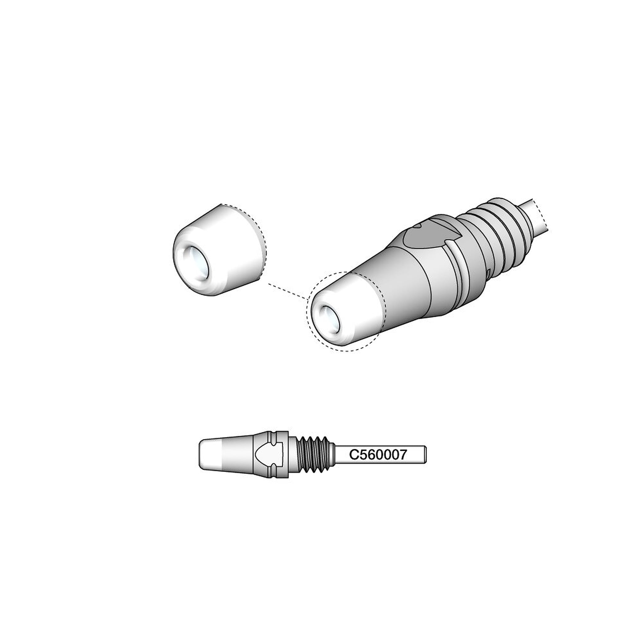 Desoldering tip THT inner Ø 2.4 mm outer Ø 4.8 mm for DT530 desoldering iron - JBC D530007