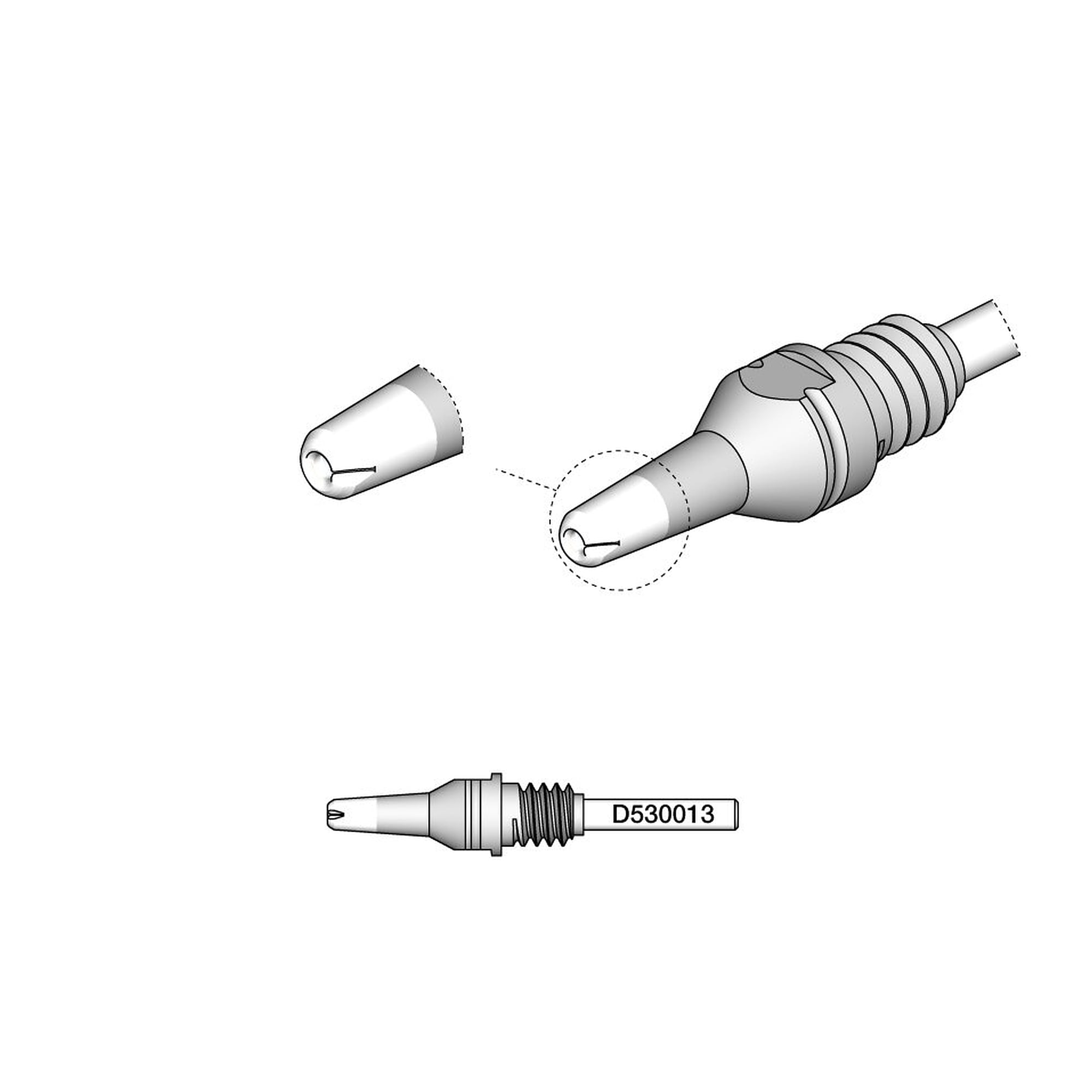 Panne à dessouder nettoyage de pastilles Ø int. 1 mm Ø ext. 2,7 mm - JBC D530013