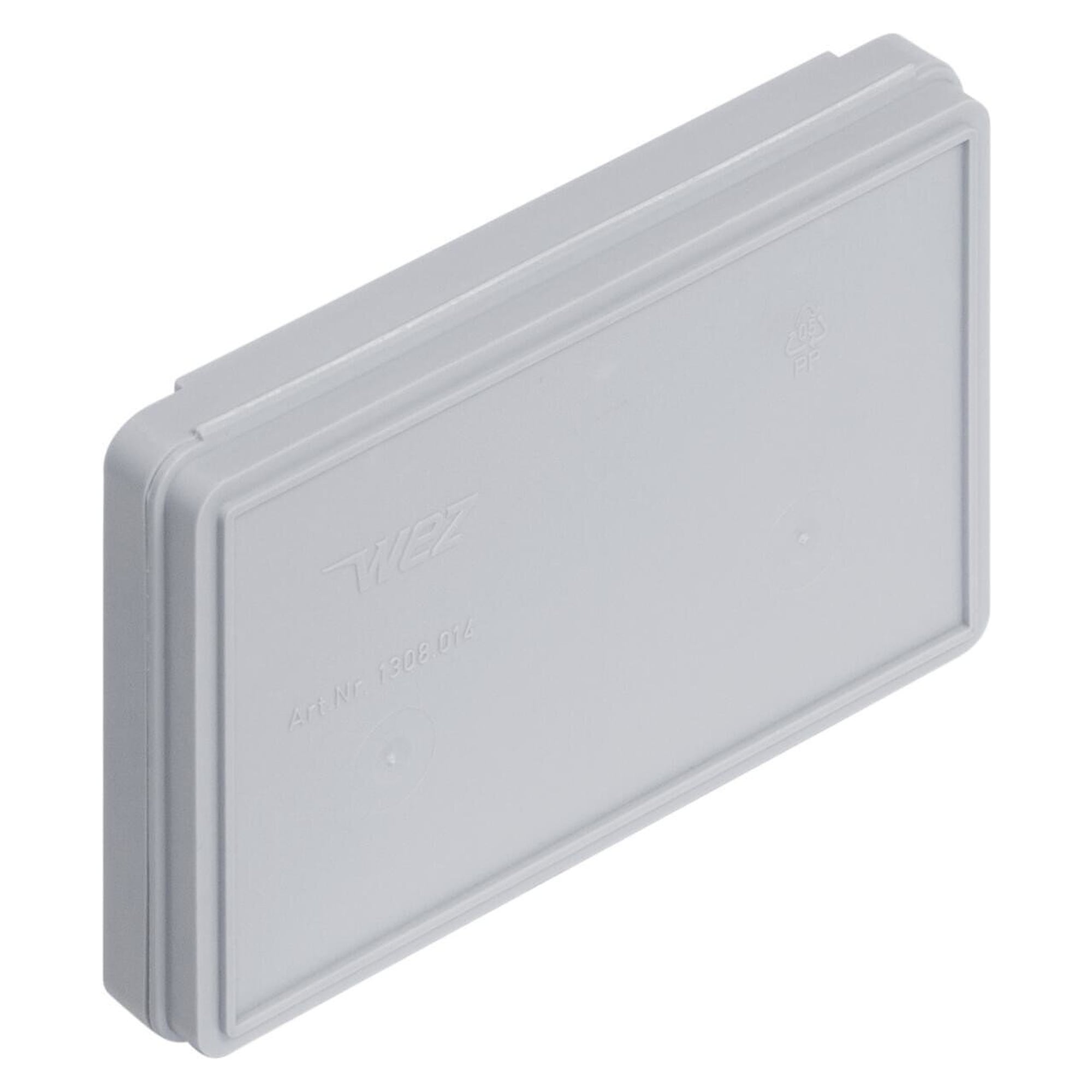 Boîte à charnière FTB avec couvercle rabattable en PP, grise, 136 x 87 x 19 mm, 0,1 l - WEZ 1003265