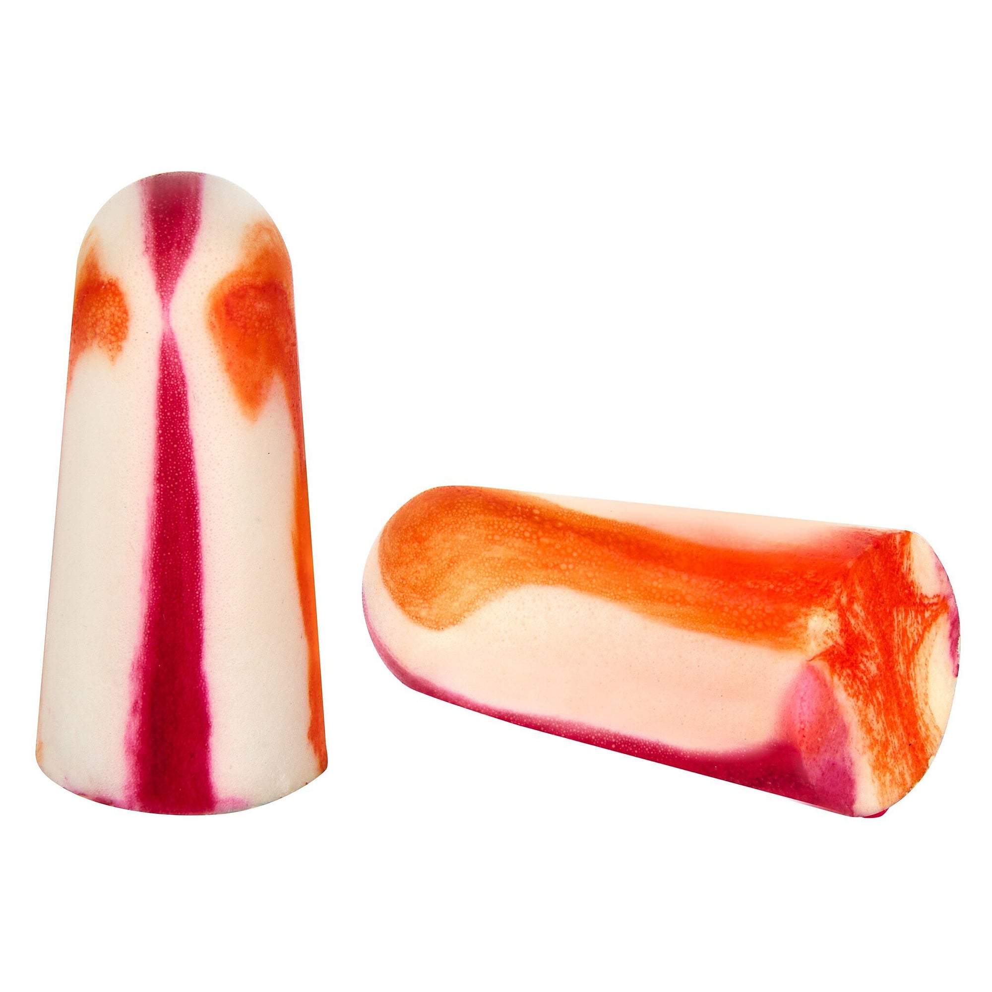 Bouchons d'oreilles jetables en mousse PU, SNR 37 dB, boîte de 200 paires, orange/violet/blanc - DS Safety Wear EP1227OPW