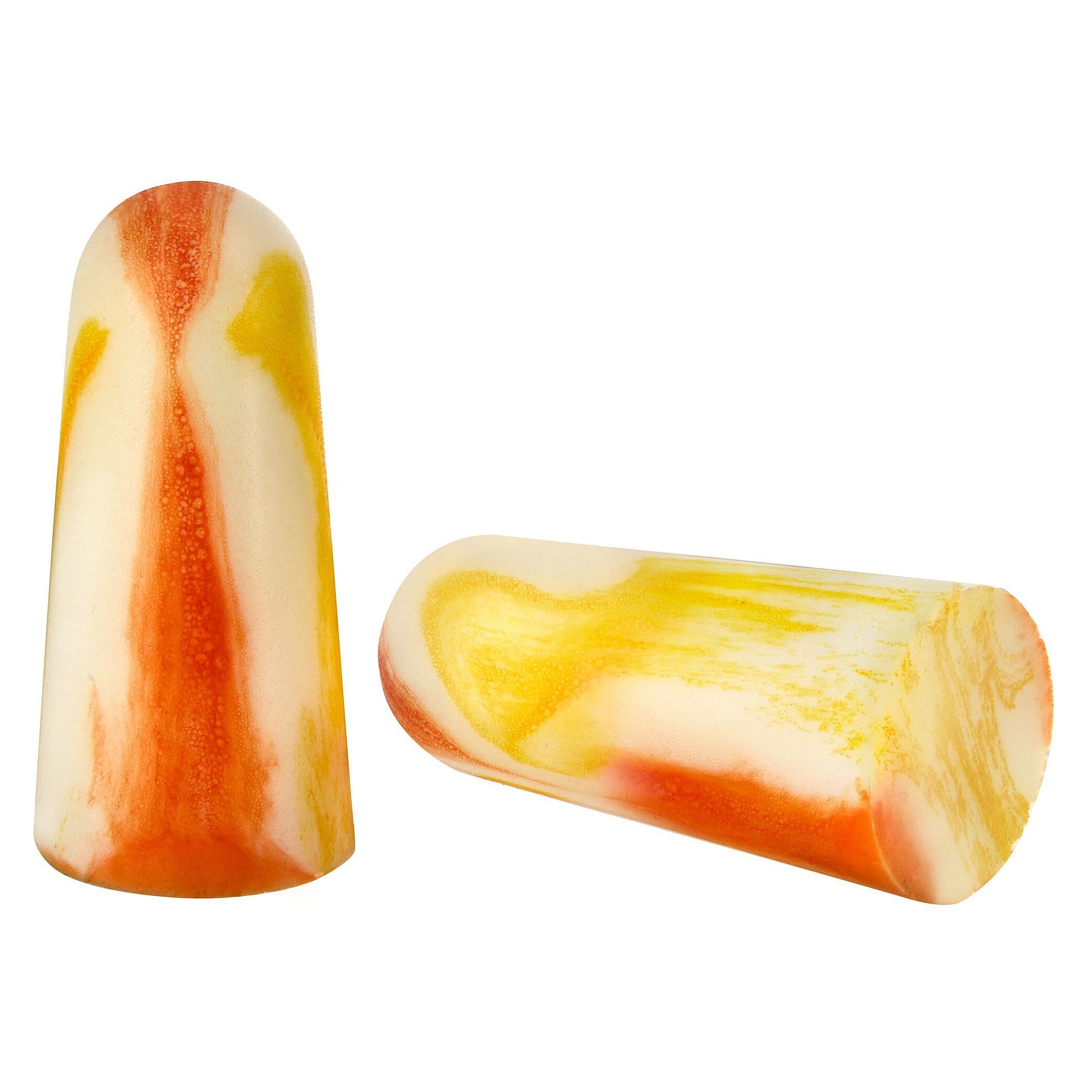 Bouchons d'oreilles jetables en mousse PU, SNR 37 dB, boîte de 200 paires, orange/blanc/jaune - DS Safety Wear EP1227OWY