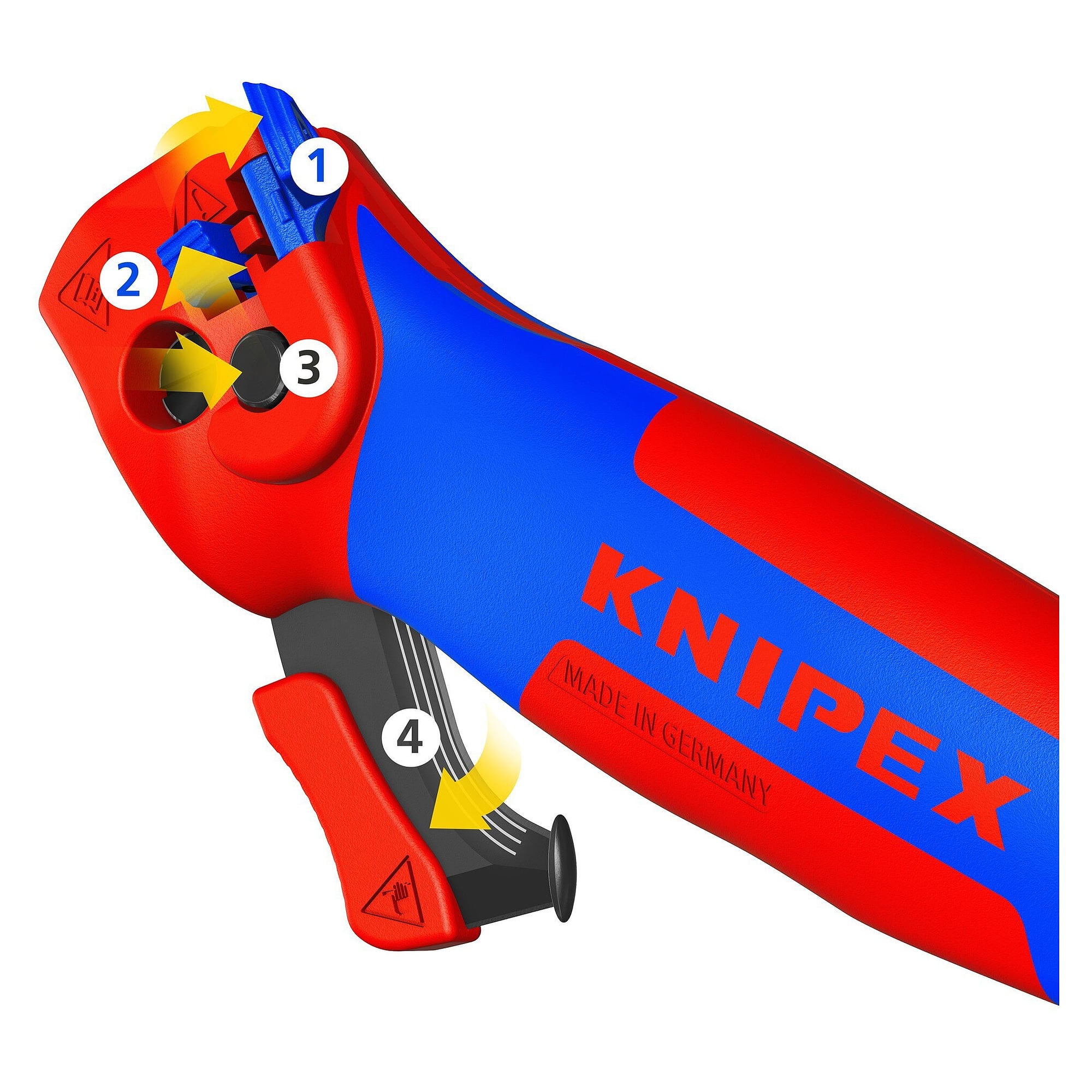 Dismantling knife with sliding shoe and ratchet function, sheaths up to 7 mm wall thickness - Knipex 16 50 145 SB