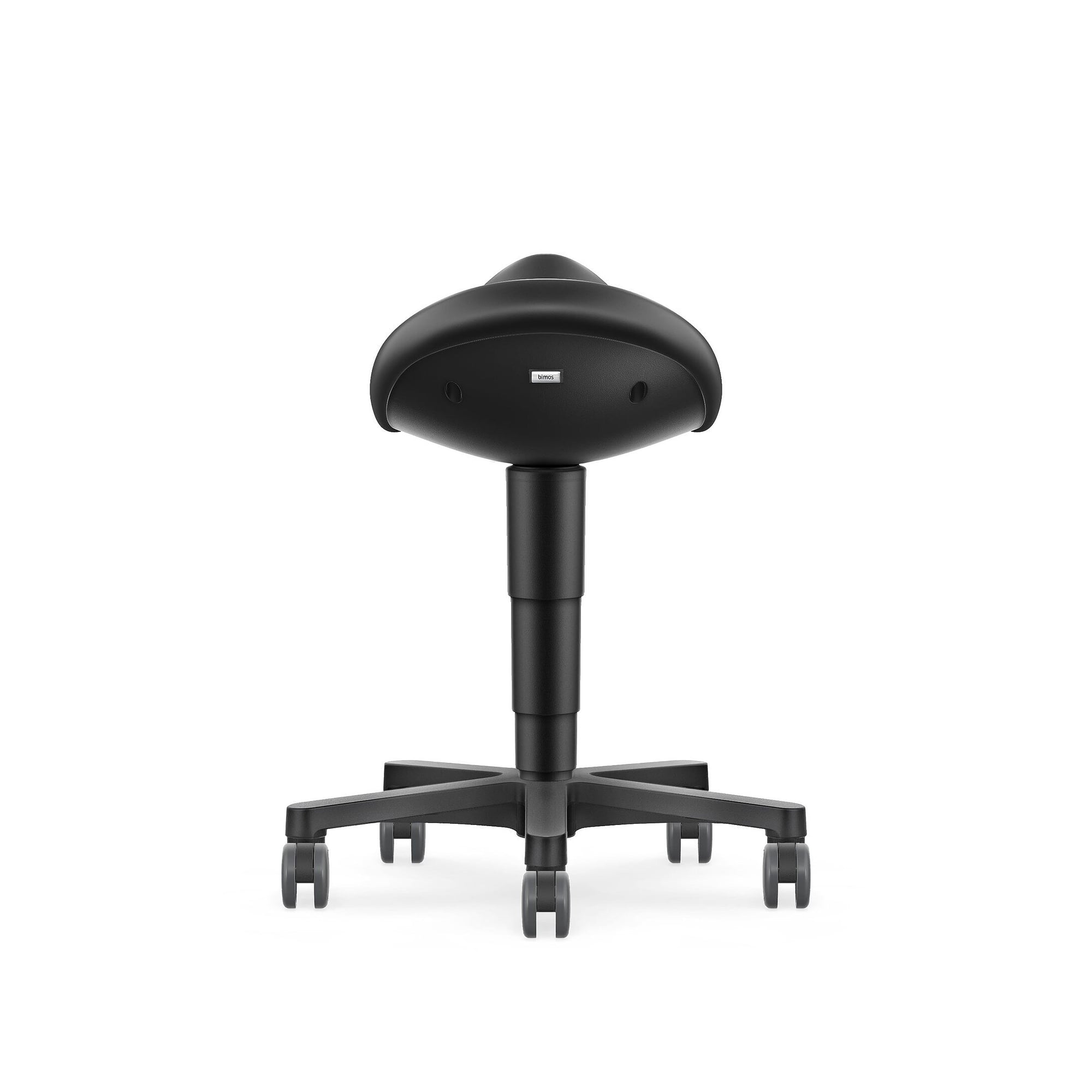 Tabouret-selle Allround à roulettes, dynamique d'assise 3D, similicuir Magic noir, hauteur d'assise 540-800 mm - Bimos 9473-MG01