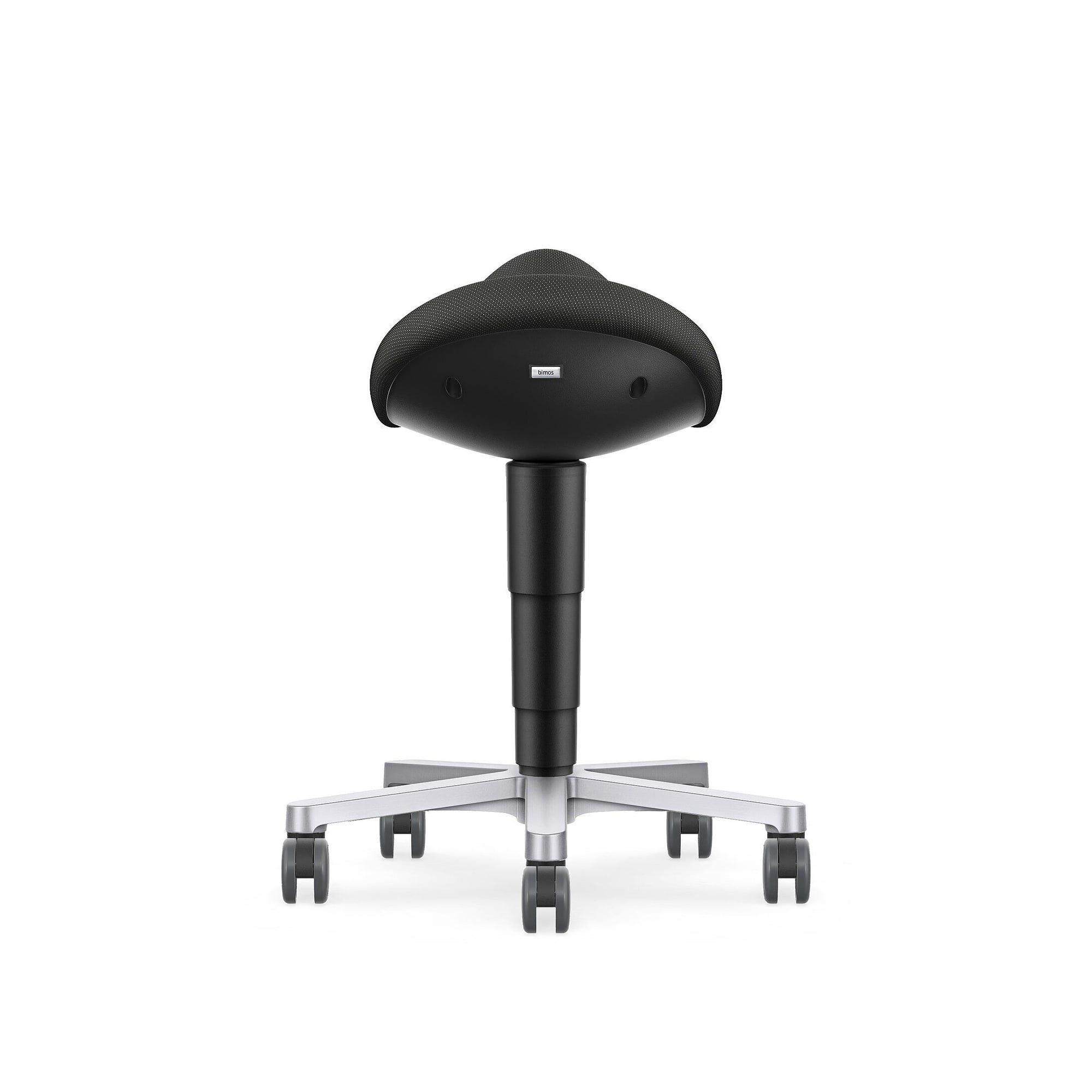 Tabouret-selle ESD à roulettes, tissu Duotec noir, dynamique d'assise 3D, hauteur d'assise 540-800 mm - Bimos 9473E-9801