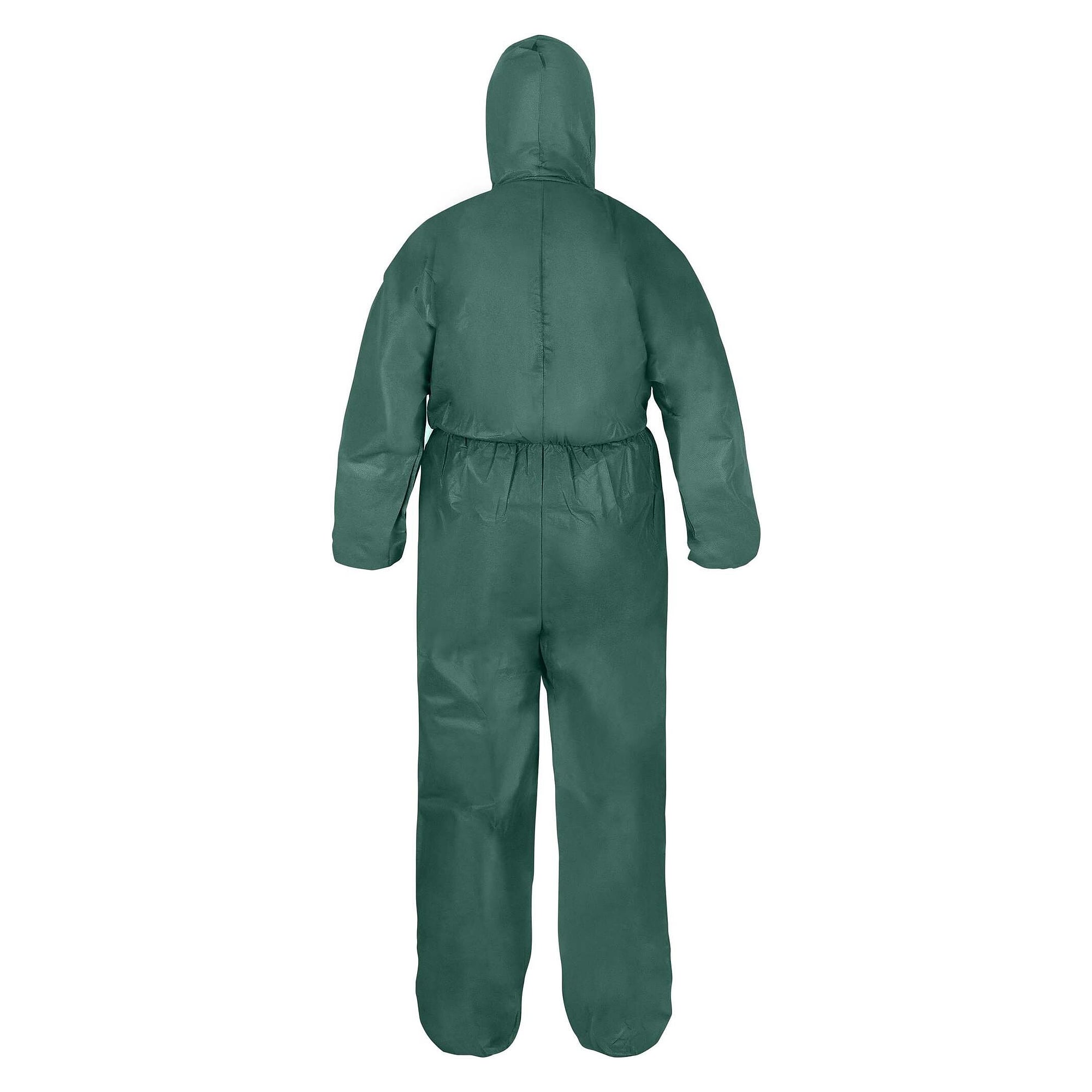 PP-Einwegoverall mit Kapuze und zwei Schenkeltaschen, 70 g/m², grün, Größe 4XL - DS Safety Wear PP70G-XXXXL