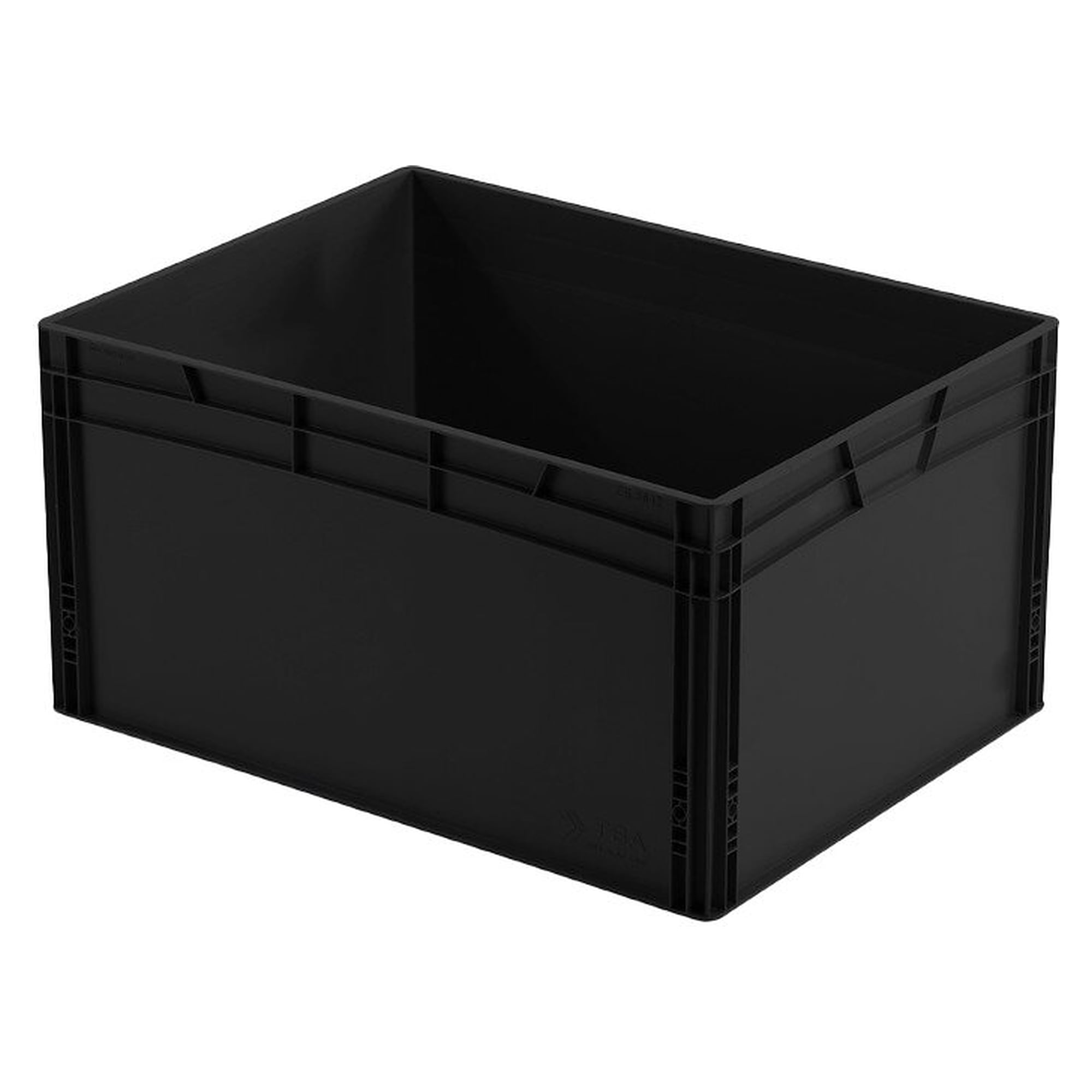 ESD Euro container 800 x 600 x 420 mm, 177 litres, black, conductive polypropylene - A1-ESD 965835