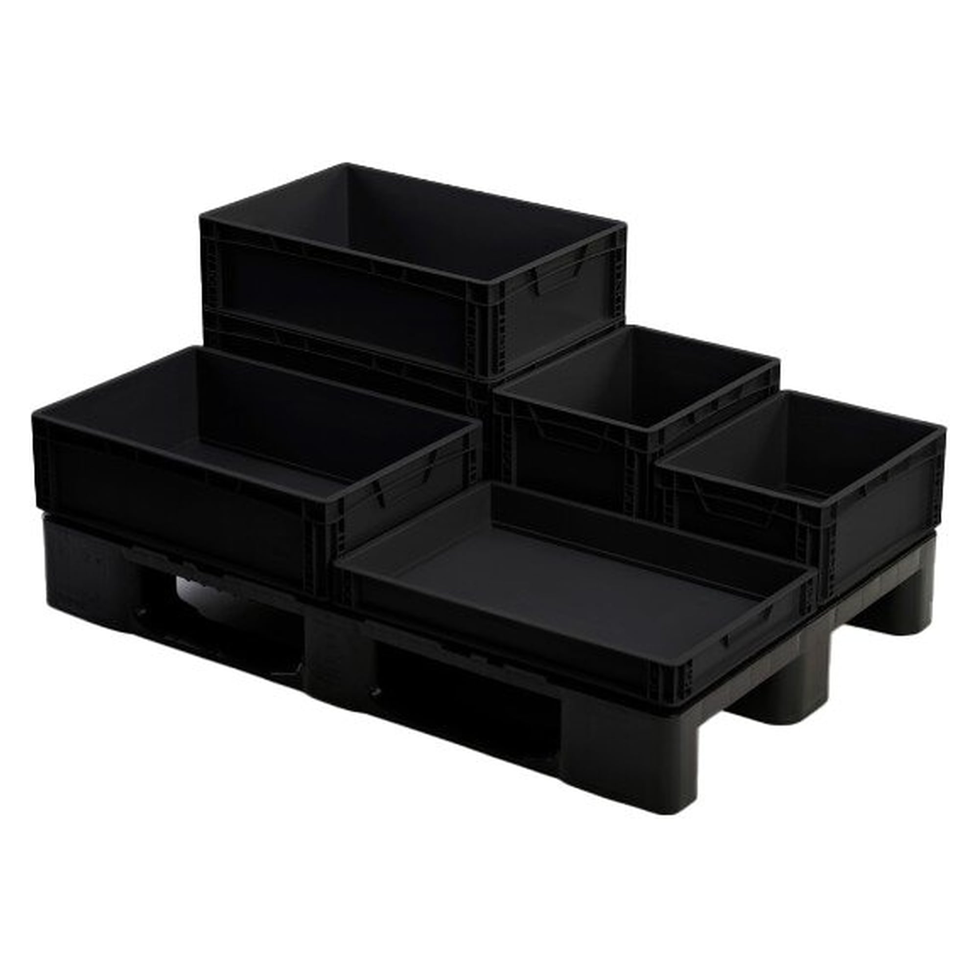 Couvercle pour bacs européens ESD 800 x 600 mm en polypropylène conducteur, noir - A1-ESD 965845.PALETTE