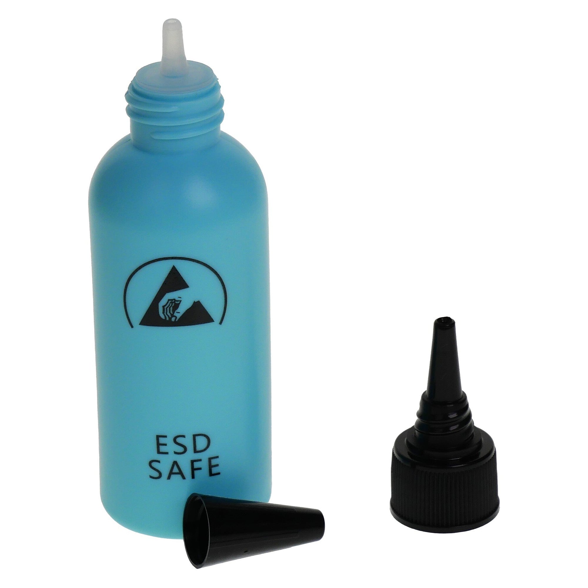 ESD Needle Dispensing Bottle 60 ml, 20 Gauge Needle (0.603 mm), Blue, Polyethylene - A1-ESD WL86234