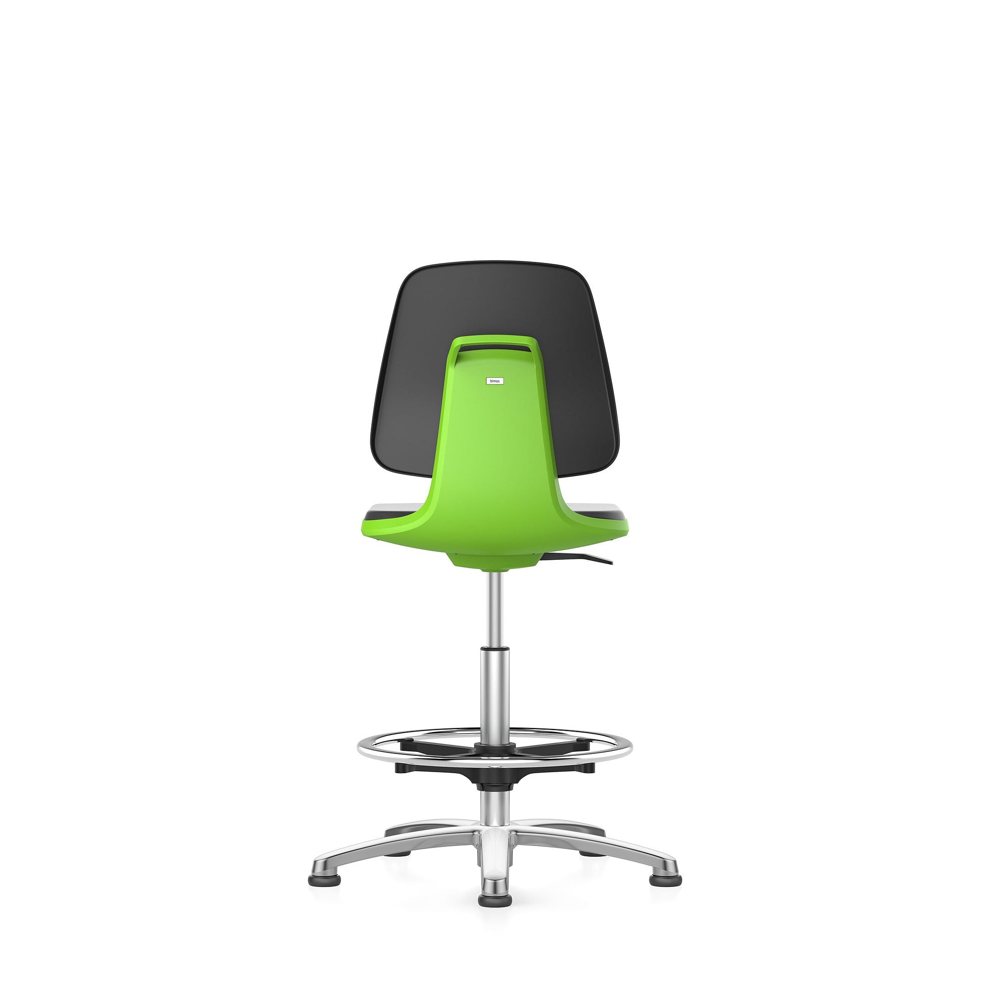 LABSIT 3 laboratory chair with glides and foot ring, Lucia fabric, green shell - Bimos 9121-5800-3280