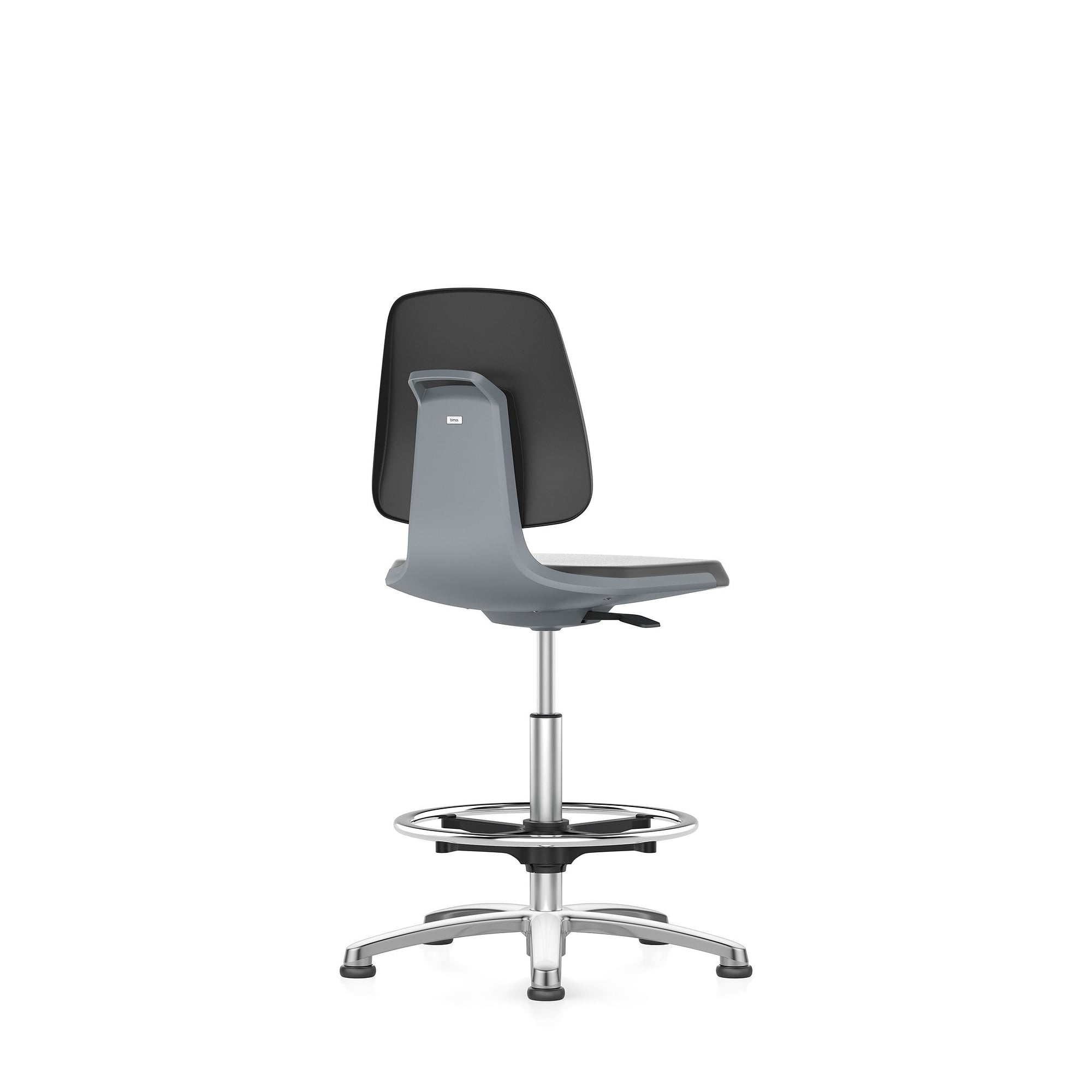 Labordrehstuhl LABSIT 3 mit Gleiter und Fußring, Kunstleder Magic, Sitzschale anthrazit - Bimos 9121-MG01-3285