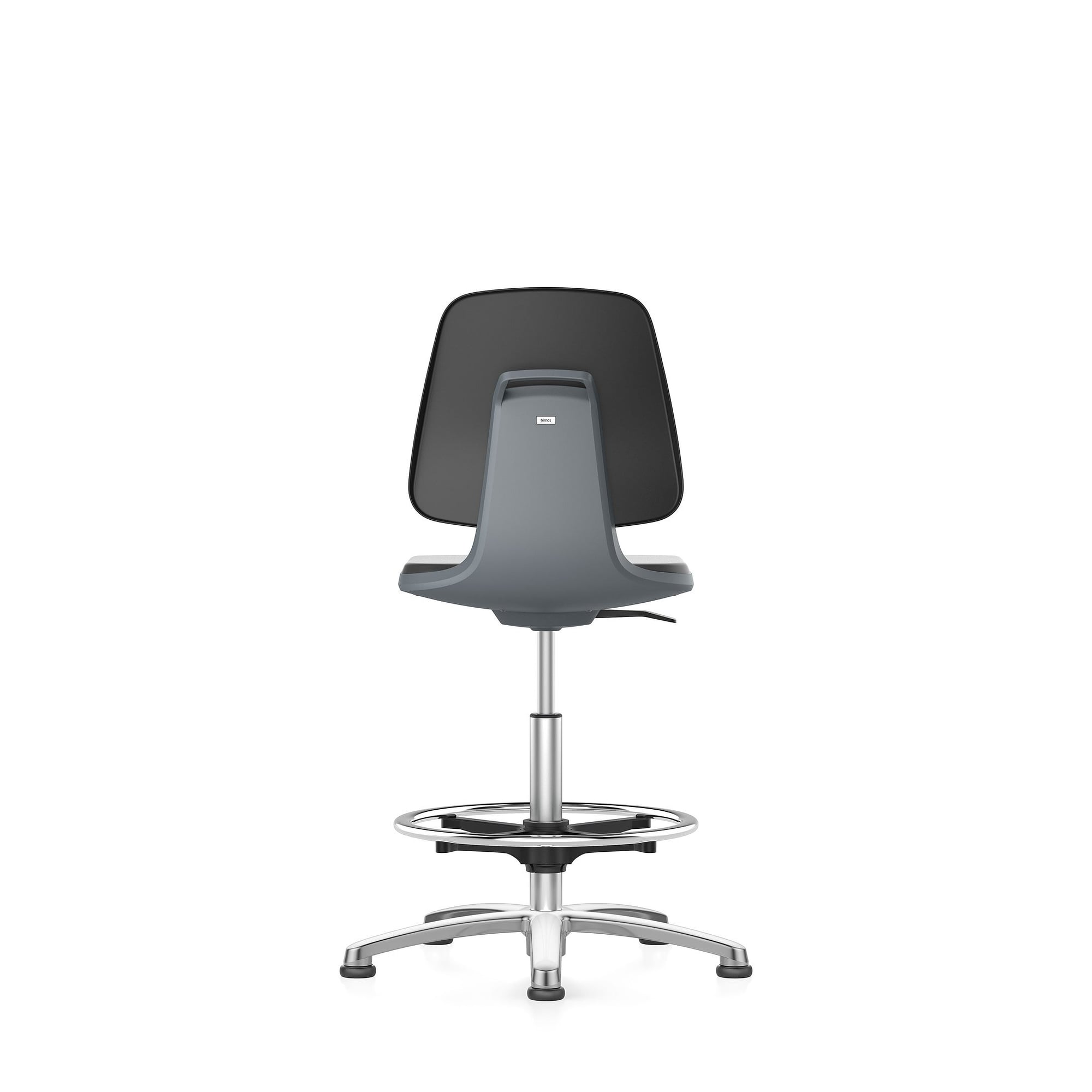 LABSIT 3 laboratory chair with glides and foot ring, Magic imitation leather, anthracite shell - Bimos 9121-MG01-3285