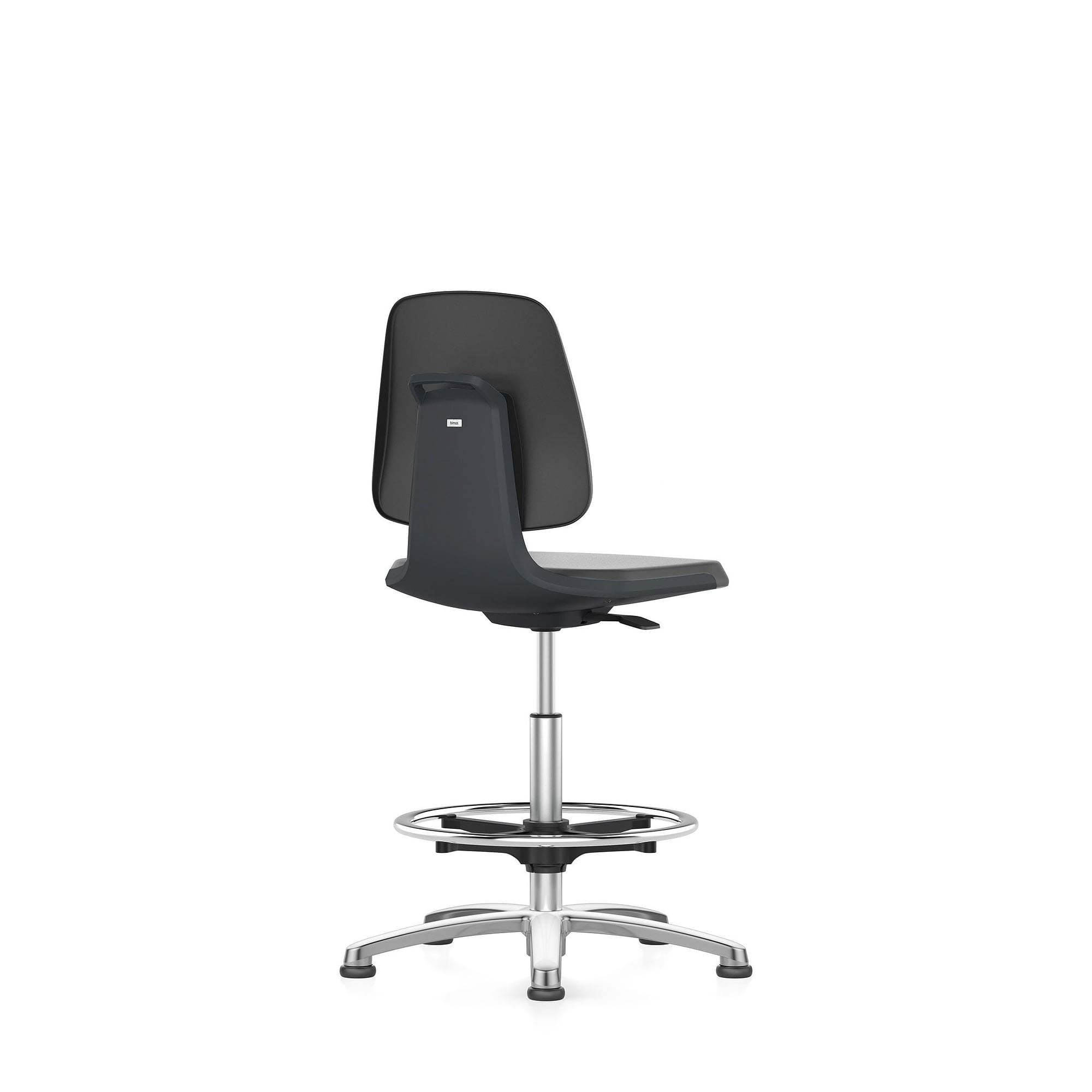 ESD-Labordrehstuhl LABSIT 3, Gleiter und Fußring, Kunstleder Magic schwarz, Sitzhöhe 520-770 mm - Bimos 9121E-MG01-3218