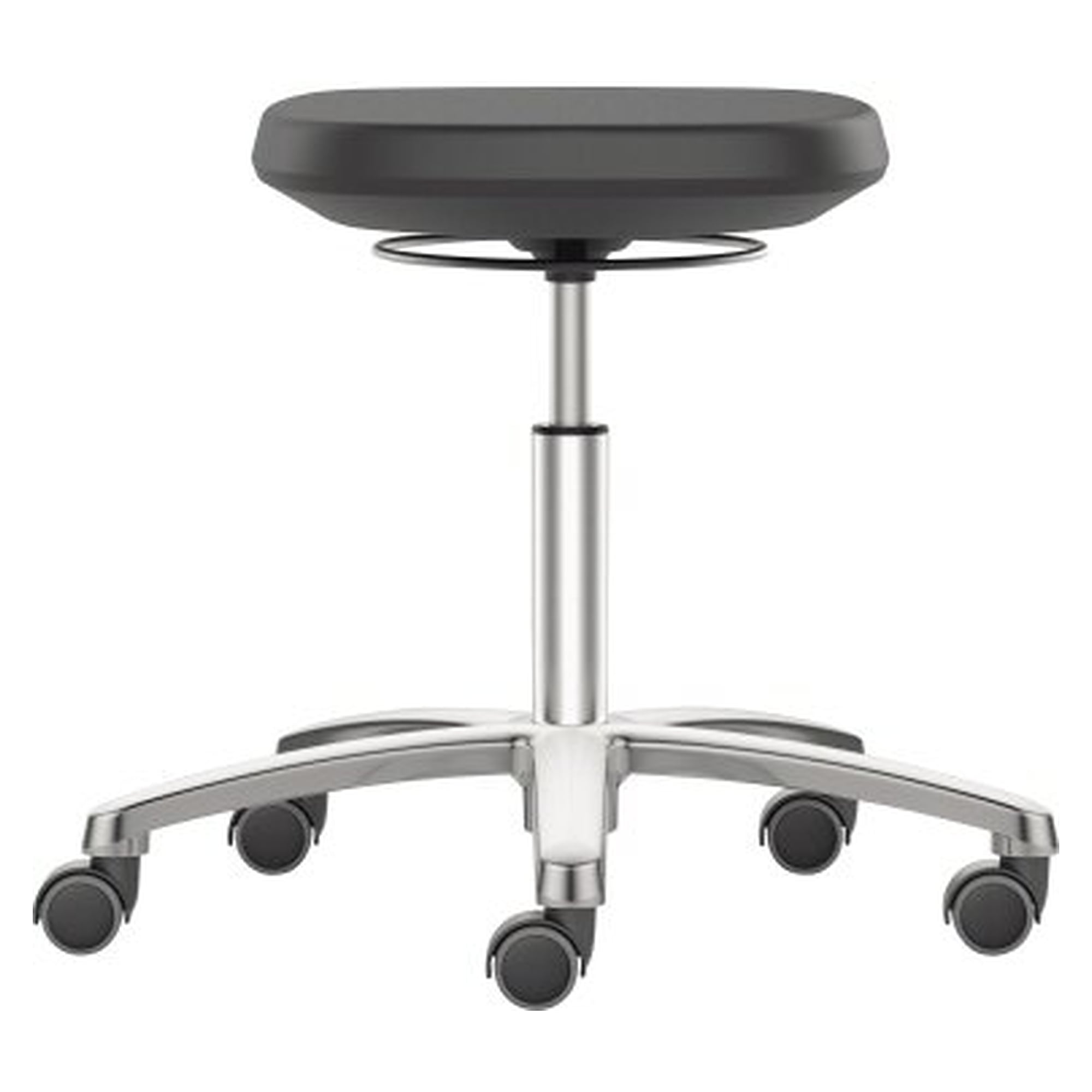 LABSIT laboratory stool with castors, black integral foam, seat height 450-650 mm - Bimos 9127-2000