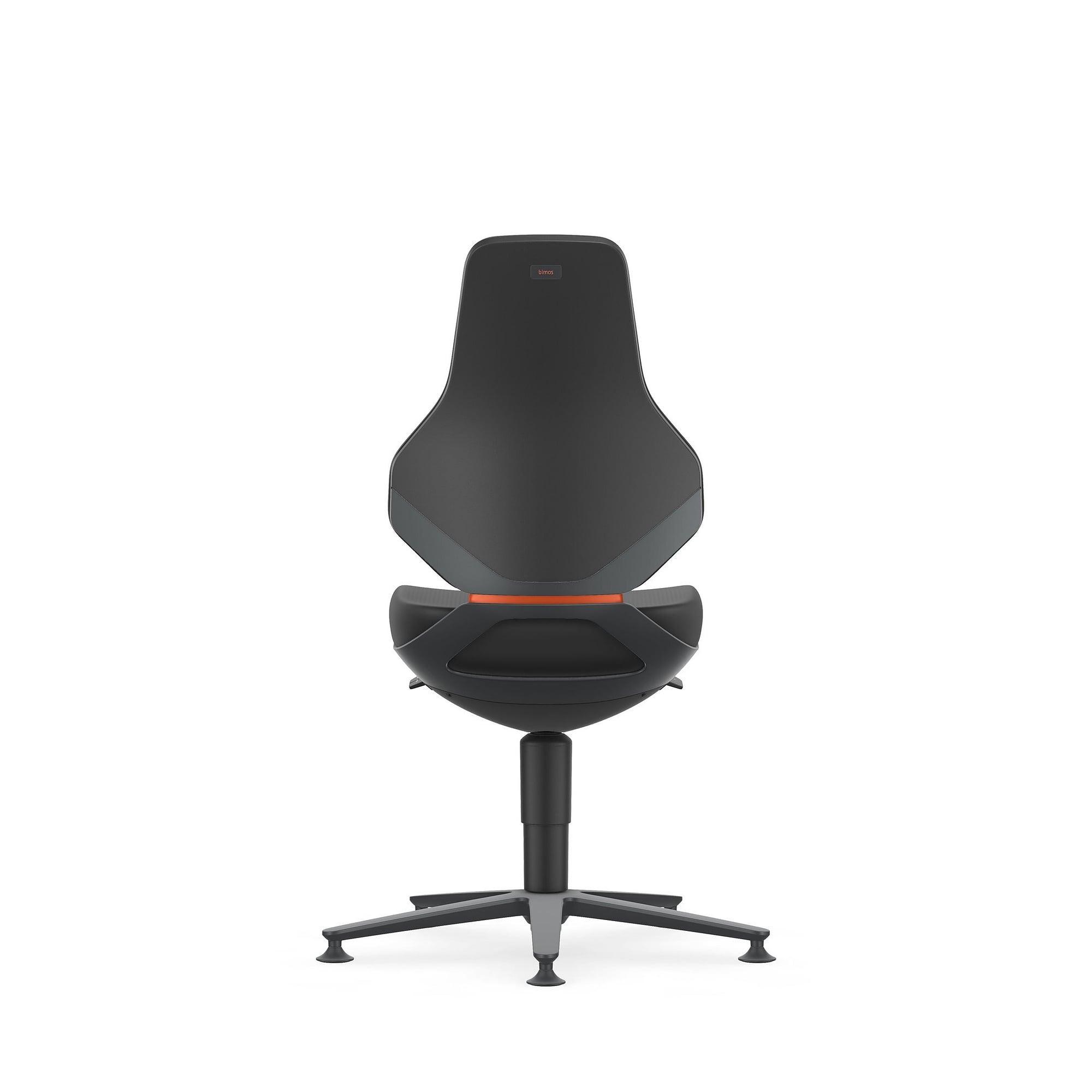 Arbeitsdrehstuhl TEXON 1 mit Gleitern, Skintec schwarz, Sitzhöhe 450-620 mm - Bimos 9170-4000