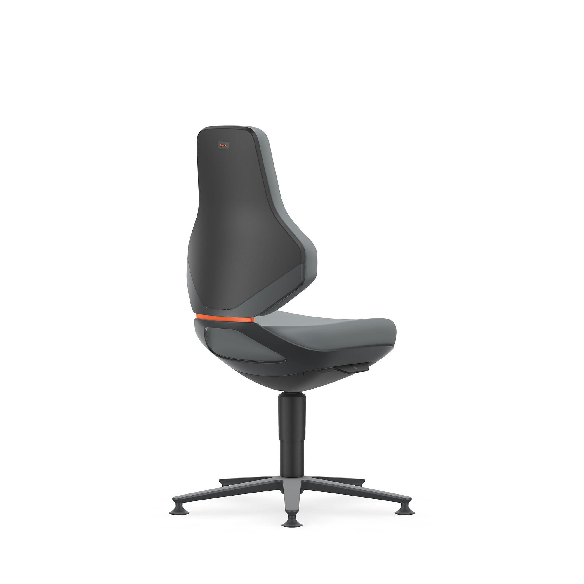 Siège de travail pivotant TEXON 1 avec patins, Skintec gris, assise 450-620 mm - Bimos 9170-4002