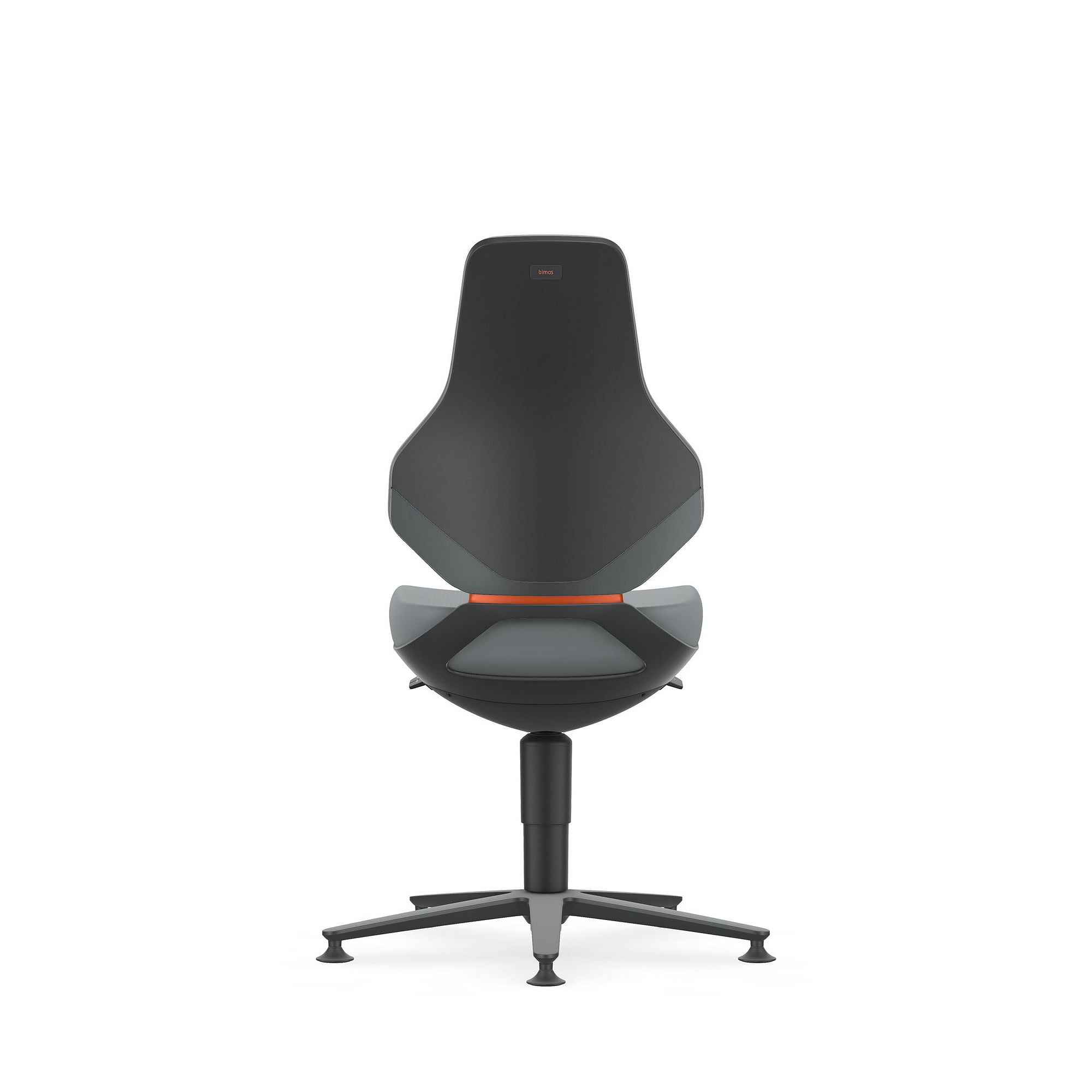 Siège de travail pivotant TEXON 1 avec patins, Skintec gris, assise 450-620 mm - Bimos 9170-4002