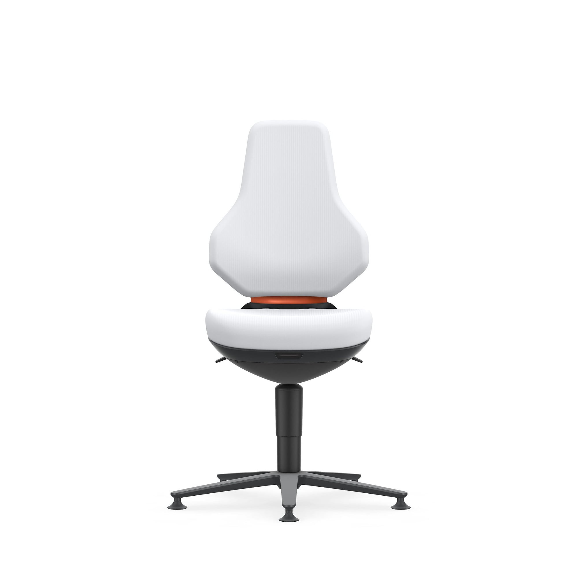 Arbeitsdrehstuhl TEXON 1 mit Gleitern, Skintec offwhite, Sitzhöhe 450-620 mm - Bimos 9170-4007