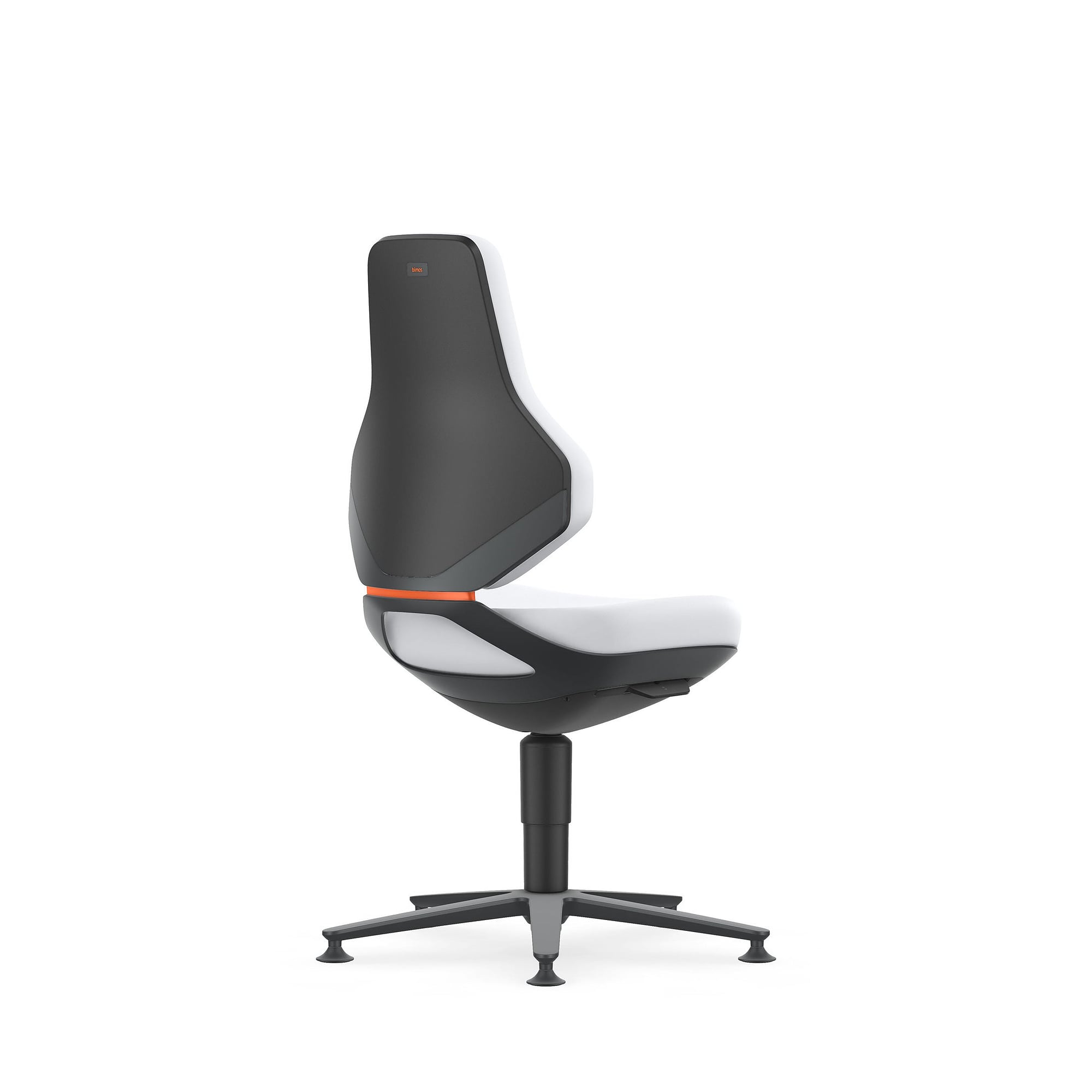 Arbeitsdrehstuhl TEXON 1 mit Gleitern, Skintec offwhite, Sitzhöhe 450-620 mm - Bimos 9170-4007