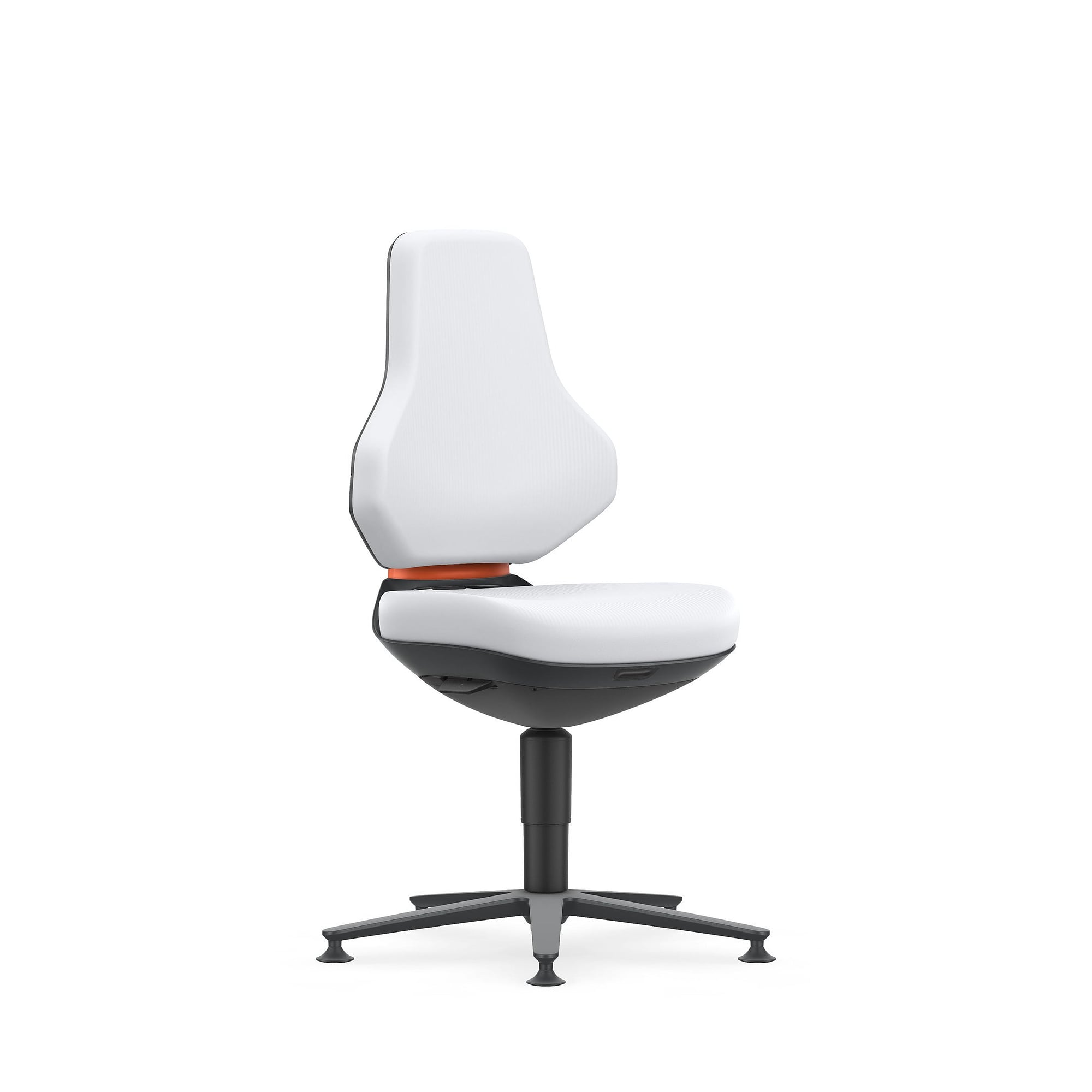 Arbeitsdrehstuhl TEXON 1 mit Gleitern, Skintec offwhite, Sitzhöhe 450-620 mm - Bimos 9170-4007
