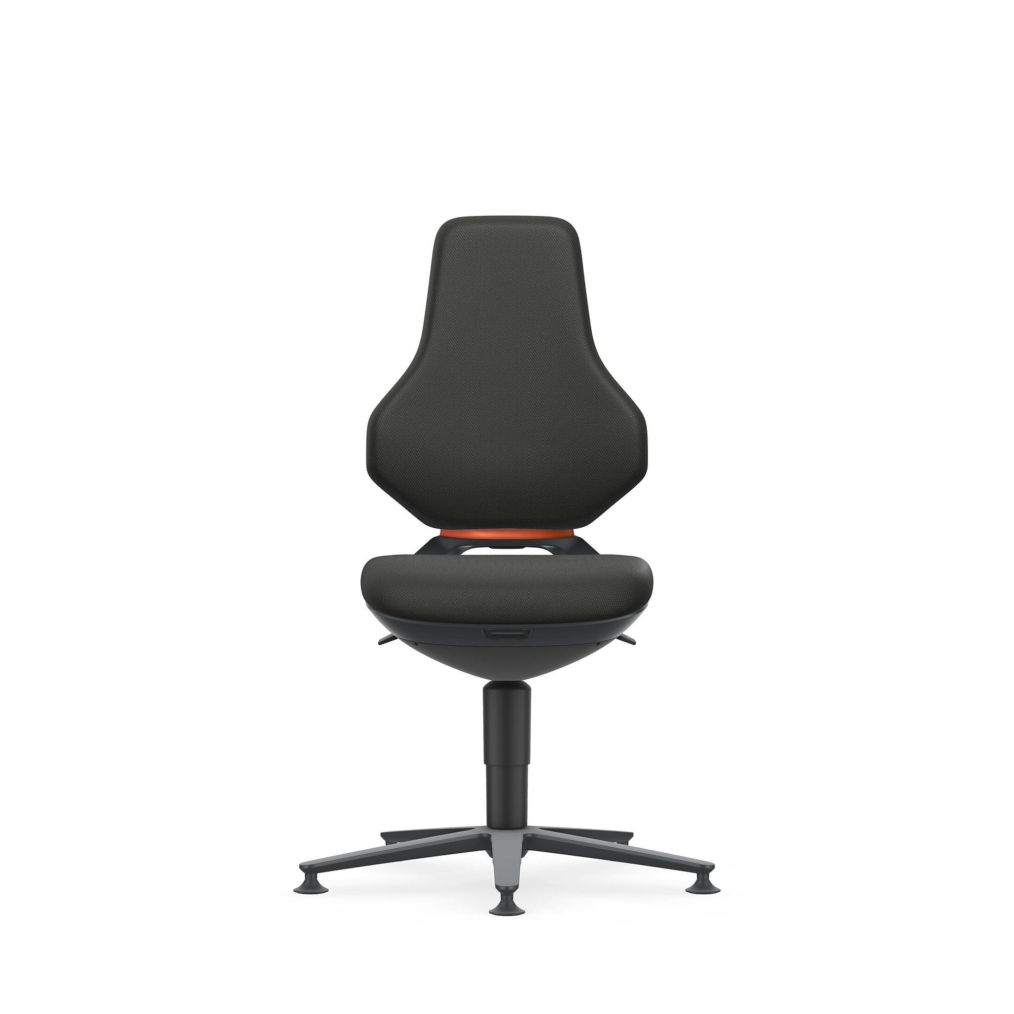 Siège de travail pivotant TEXON 1 avec patins, tissu Duotec noir, assise 450-620 mm - Bimos 9170-6801