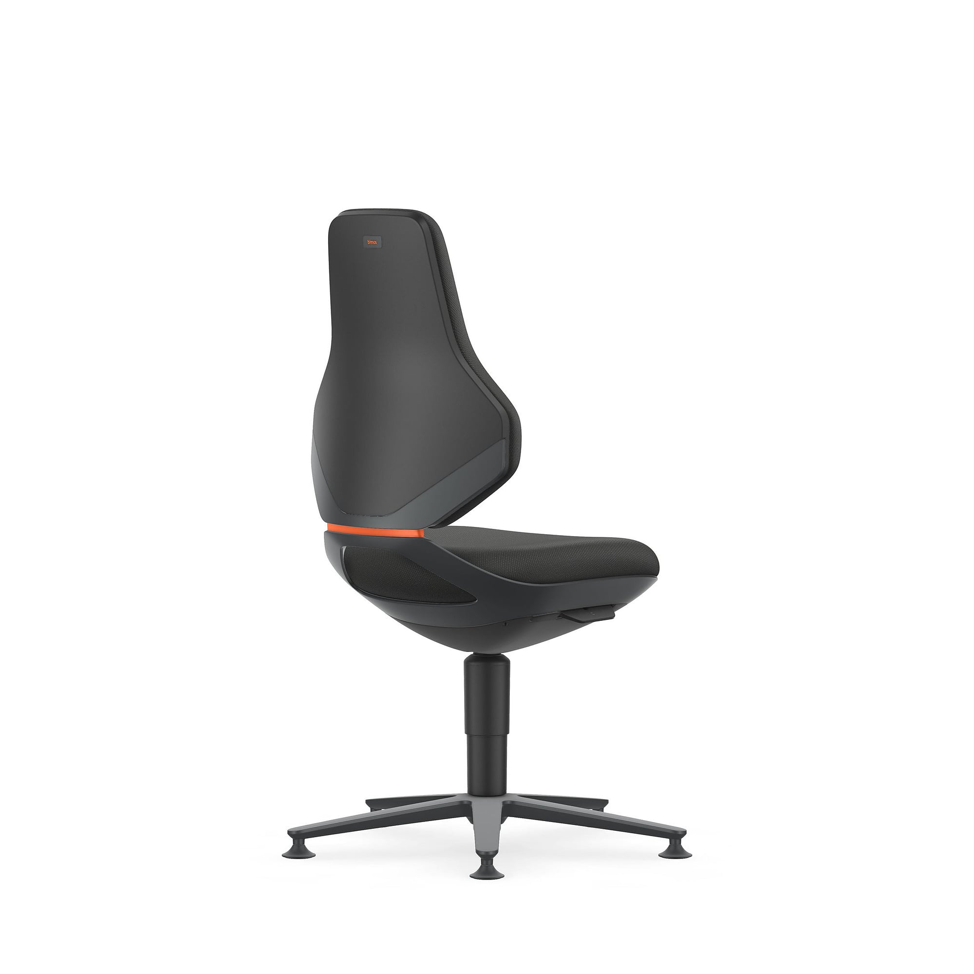 Siège de travail pivotant TEXON 1 avec patins, tissu Duotec noir, assise 450-620 mm - Bimos 9170-6801