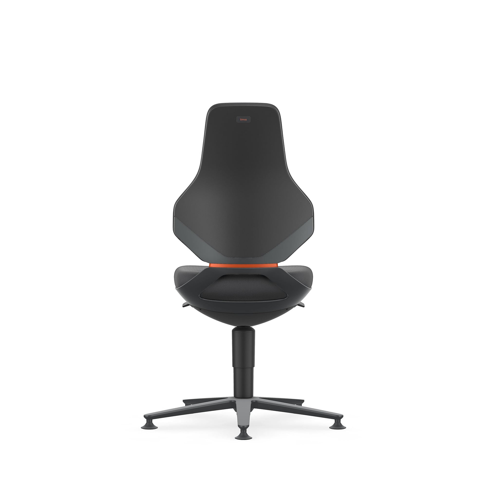 Arbeitsdrehstuhl TEXON 1 mit Gleitern, Supertec schwarz, Sitzhöhe 450-620 mm - Bimos 9170-SP01