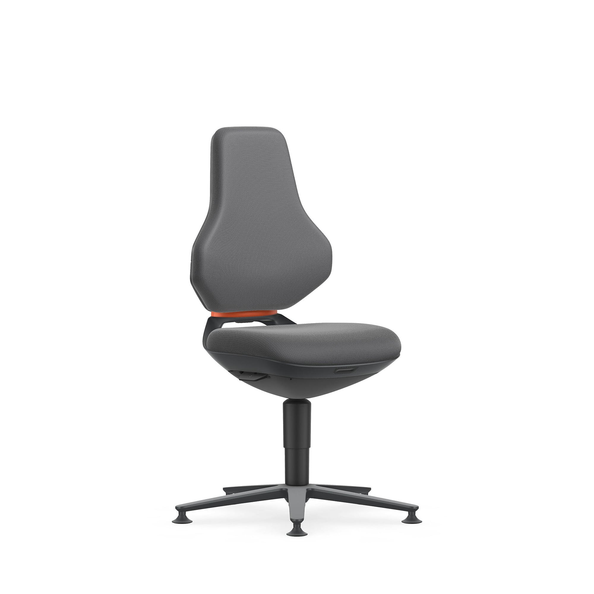 Arbeitsdrehstuhl TEXON 1 mit Gleitern, Supertec grau, Sitzhöhe 450-620 mm - Bimos 9170-SP11